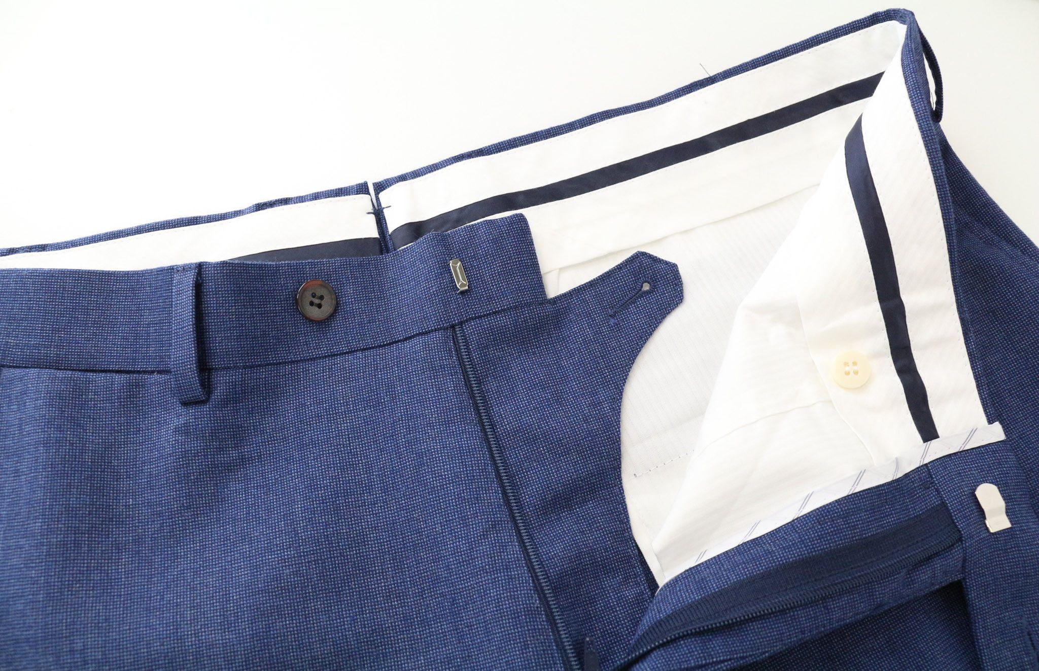 Suitsupply BRESCIA UK42R Blue Wool Pleated Trousers 75113 Size 42R - 3 Thumbnail