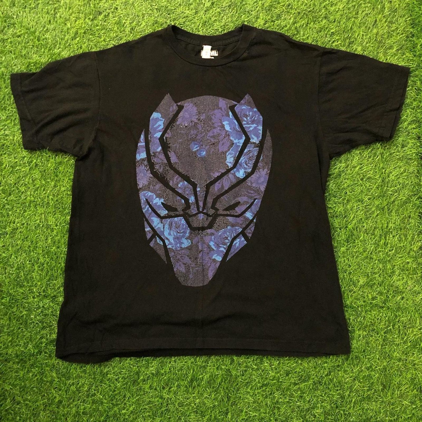 Marvel Comics Black/Blue Marvel Black Panther Logo Graphic Tee Size US L / EU 52-54 / 3 - 1 Thumbnail
