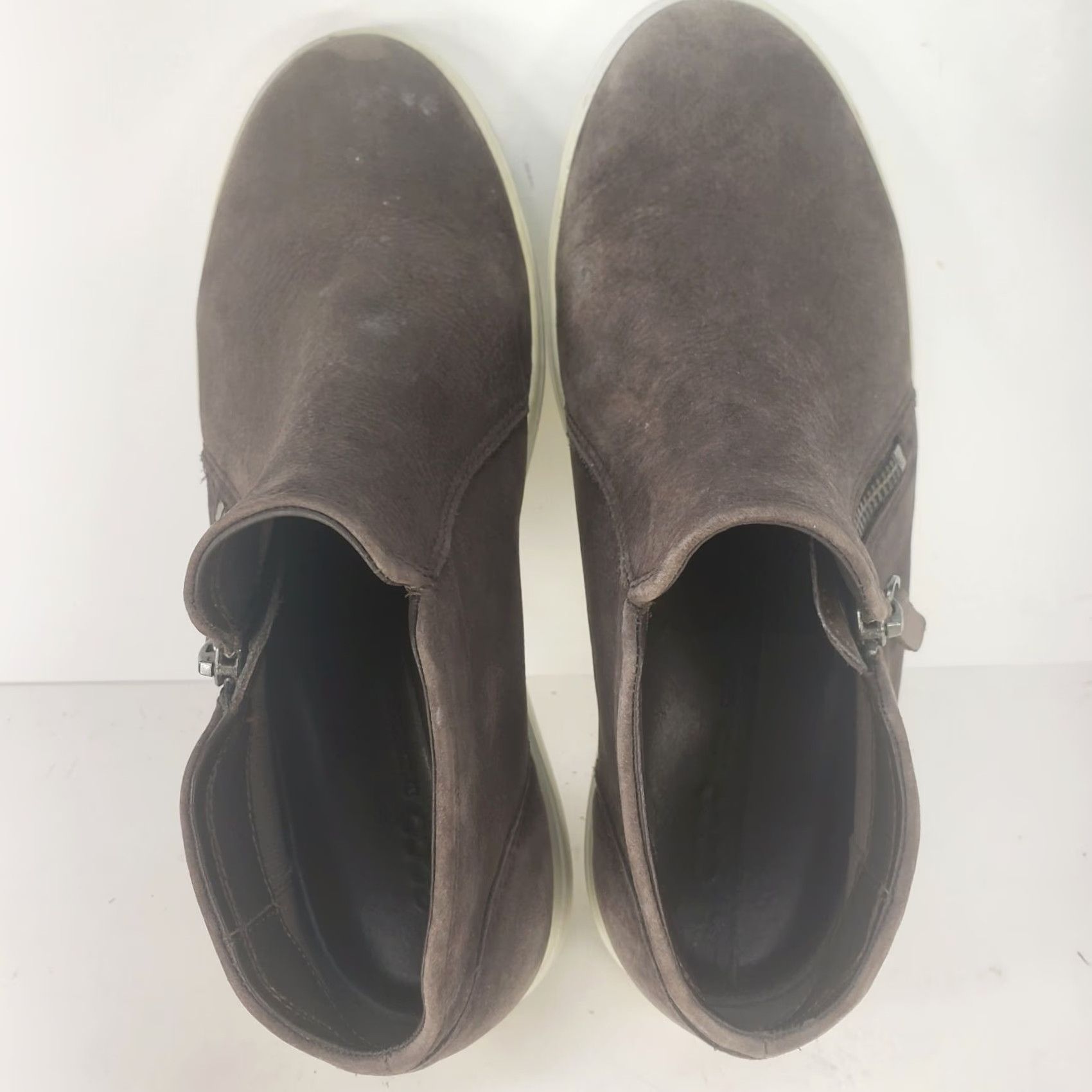 Ecco Ecco Boots Womens 8-8.5M Gray Leather Bootie Zip Round Toe Casual Business Party/Cocktail Modern Classic Womens Shoes Size US 8.5 / IT 38.5 - 7 Thumbnail