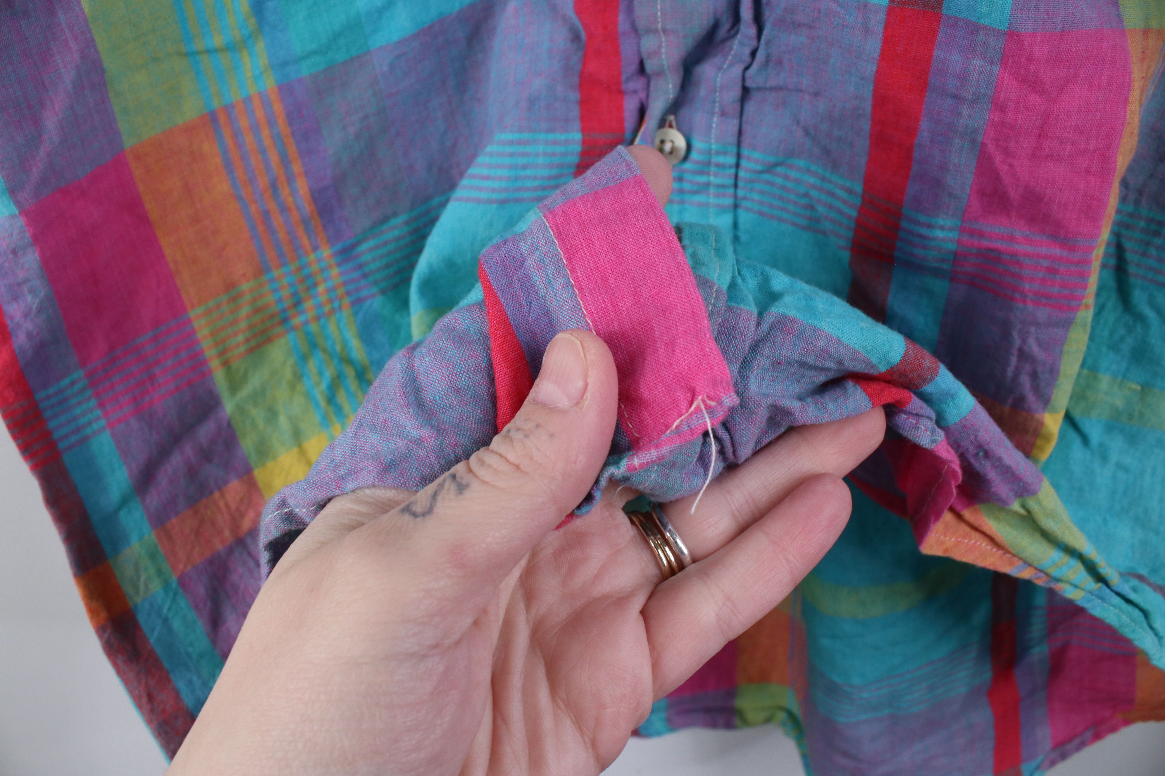 Vintage Vintage 90s Streetwear Madras Plaid Button Down Shirt Size US M / EU 48-50 / 2 - 4 Thumbnail