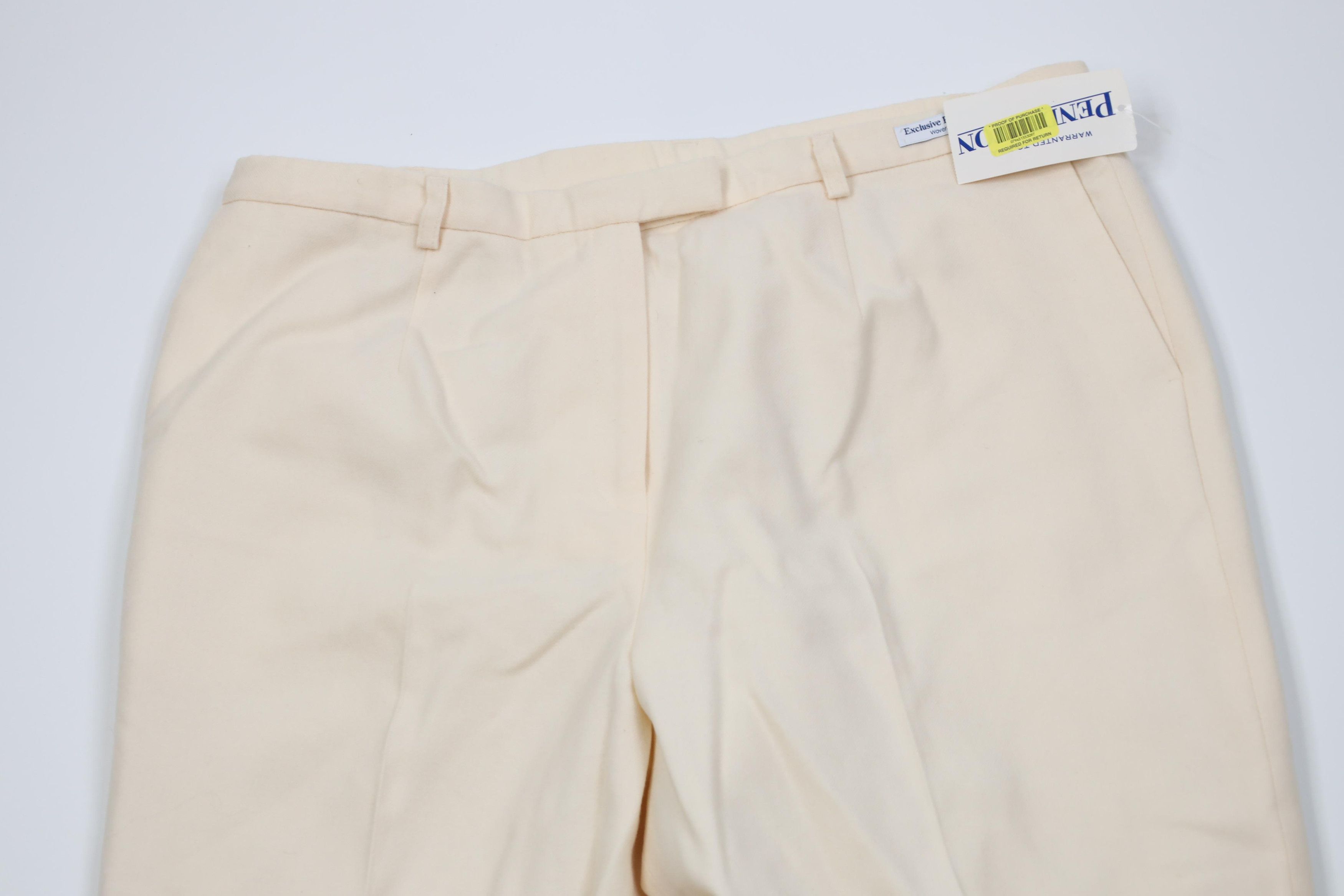 Pendleton Deadstock Vintage 90s Pendleton Knit Wide Leg Pants Cream Size 38" / US 16 / IT 52 - 2 Thumbnail