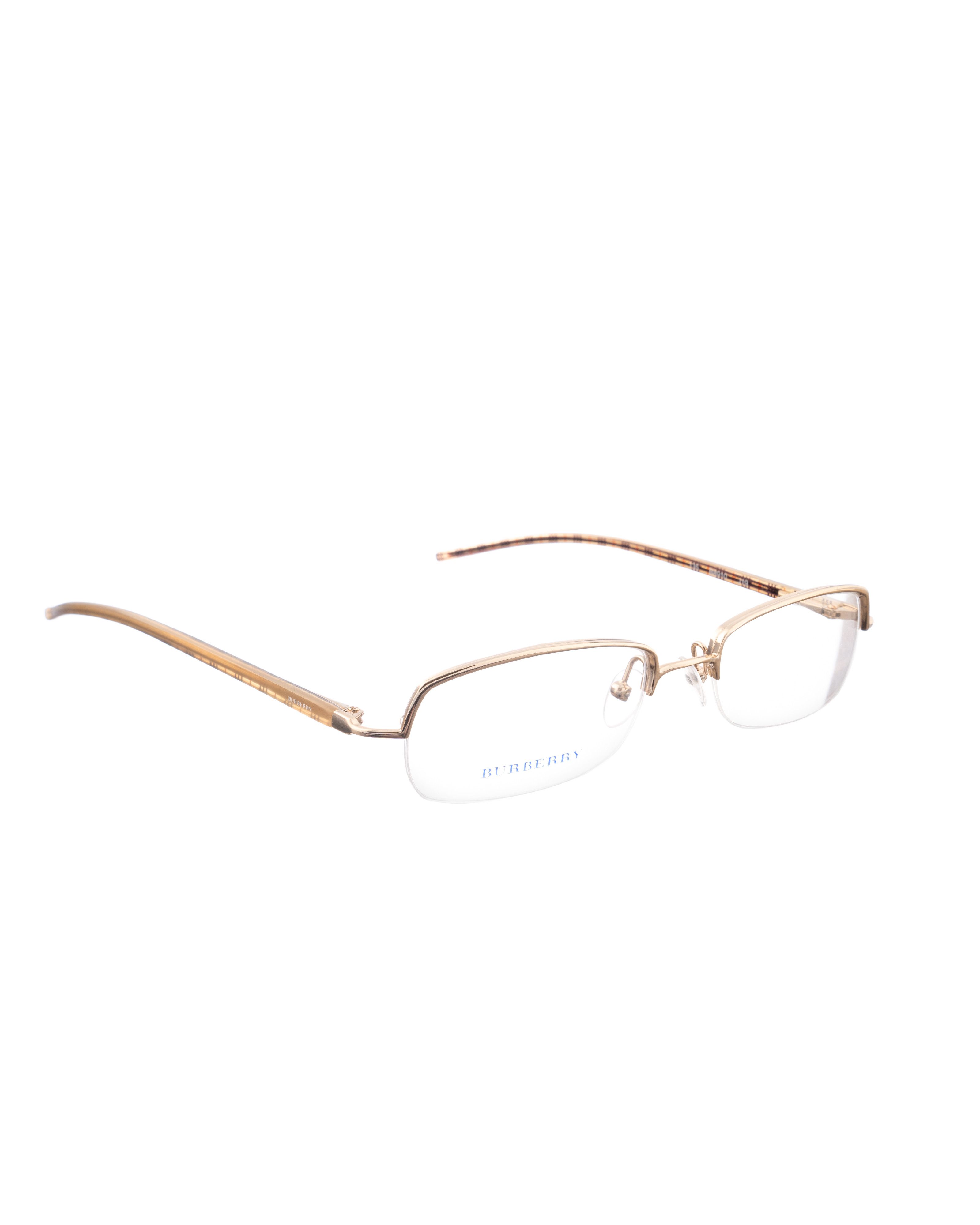 Burberry Burberry 90s Gold Checked Half - Rim Glasses Size ONE SIZE - 1 Thumbnail