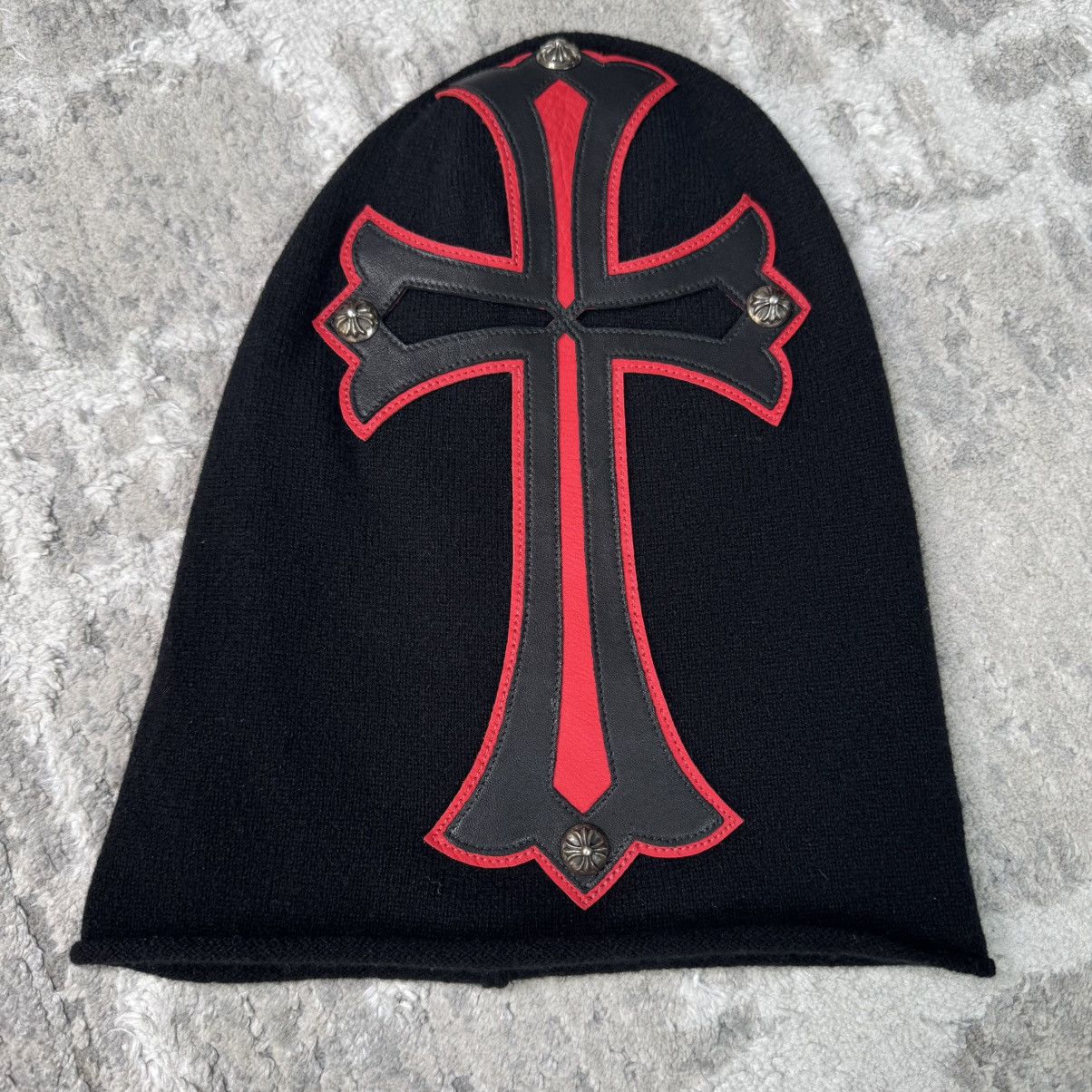 Chrome Hearts Red cross cashmere ski mask hat Size ONE SIZE - 2 Thumbnail