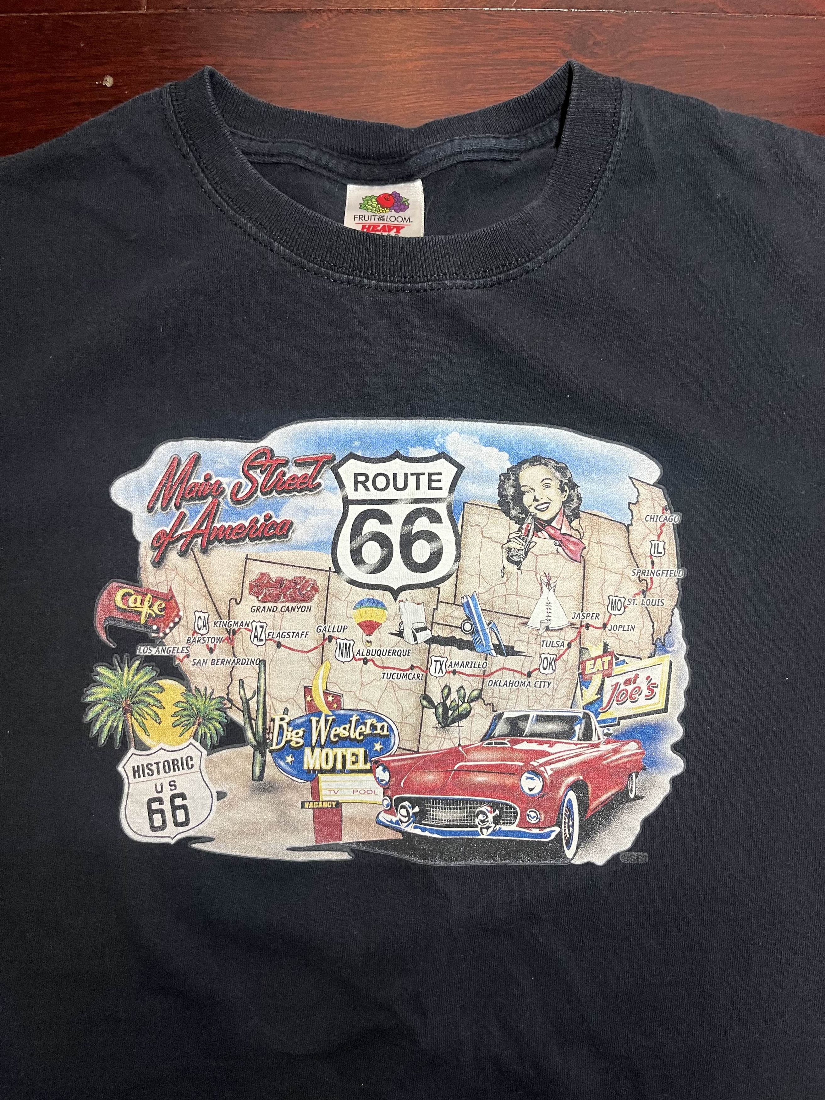 Fruit Of The Loom × Route 66 × Vintage Y2K Route 66 "Main Street of America" Shirt Size US M / EU 48-50 / 2 - 1 Thumbnail