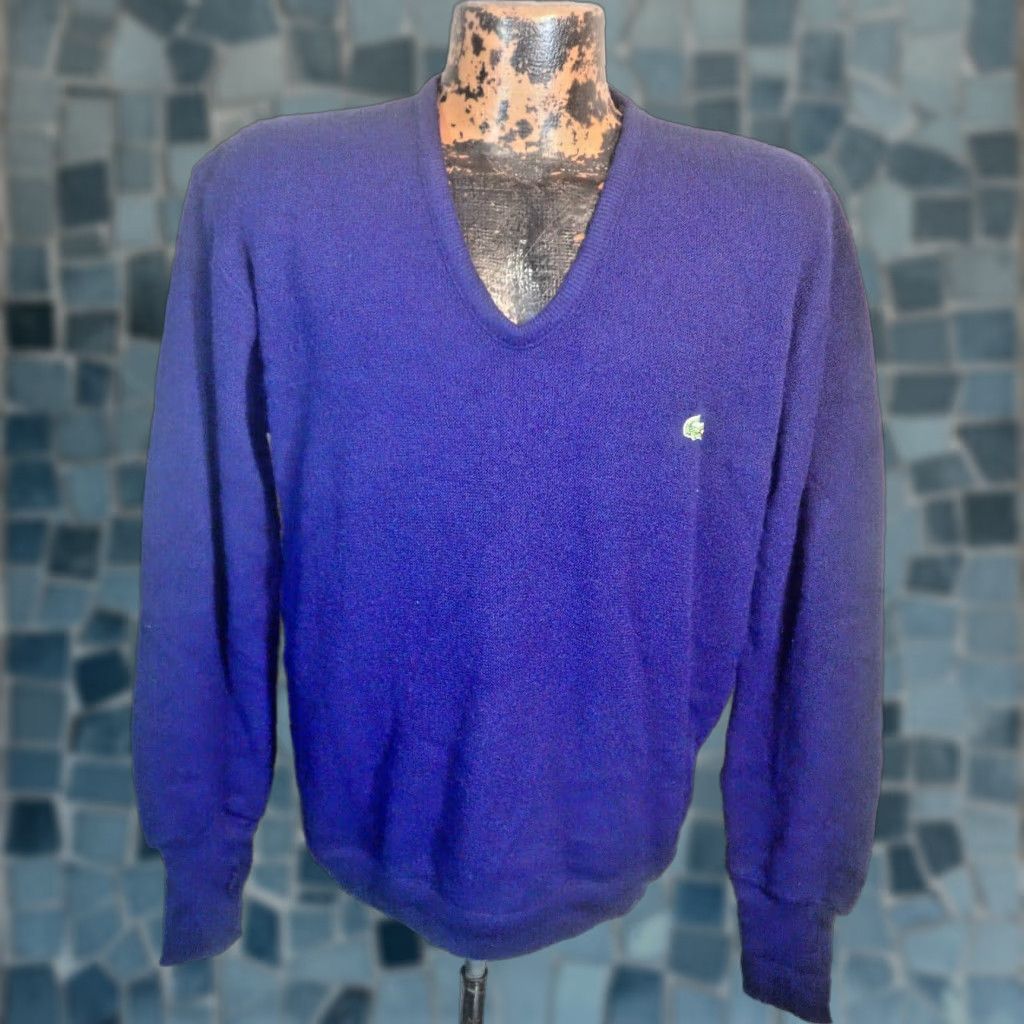 Izod VINTAGE Izod Lacoste Navy Pullover Knit Sweater Men’s M Navy Blue 1970s 80s USA Wool? Size US M / EU 48-50 / 2 - 1 Thumbnail