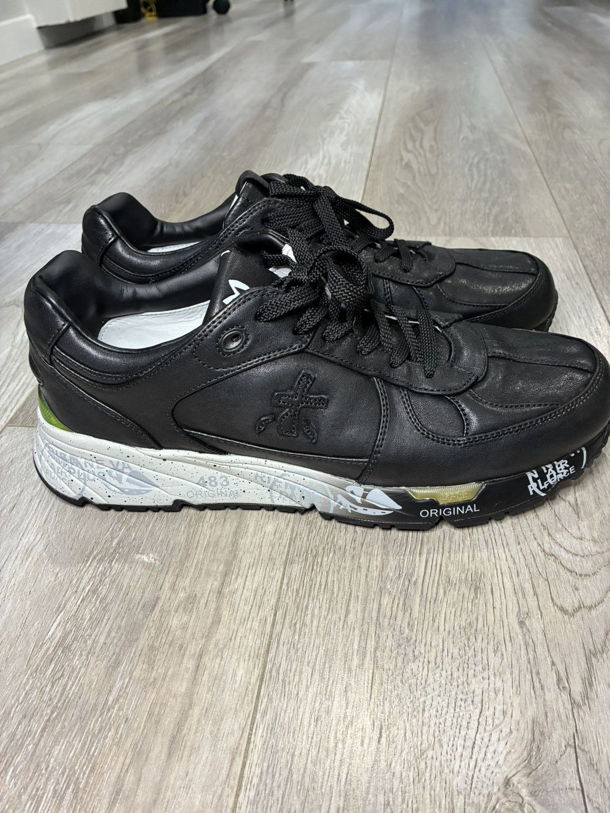 Premiata Premiata Mase 7083 Black Leather Sneackers Size US 10 / EU 43 - 1 Thumbnail