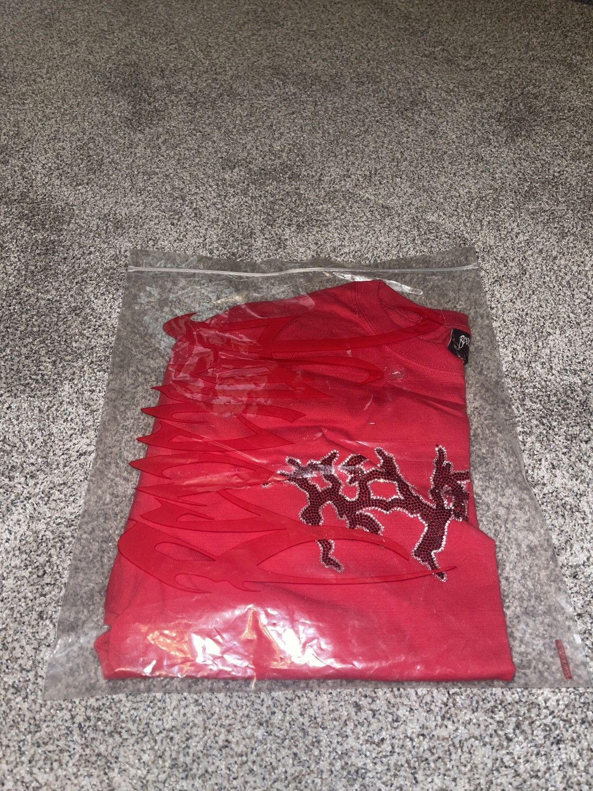 Revenge Revenge Red Lightning Rhinestone Tee Size US XL / EU 56 / 4 - 2 Thumbnail