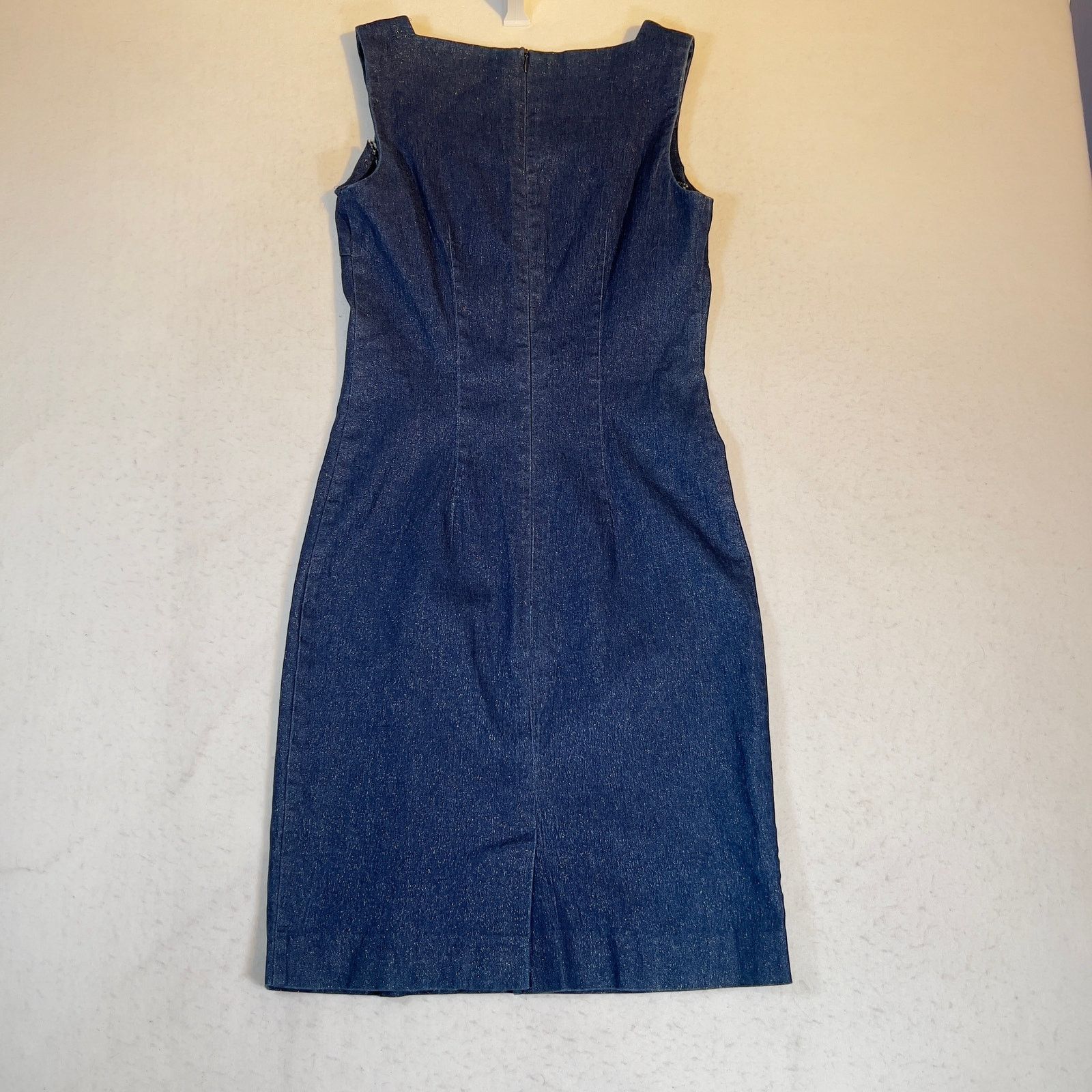 MAGGY LONDON Maggy London Denim Above the Knee Dress Woman Size 4 Sparkle Size S / US 4 / IT 40 - 4 Thumbnail