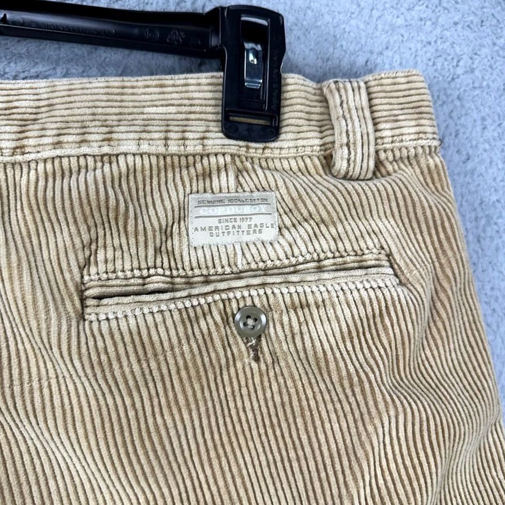 Vintage VINTAGE American Eagle Corduroy Pants Mens 36X30 Tan 90s Y2K Chunky Pleated Logo Pants Mens Large Brown 36X30 Mens Size US 36 / EU 52 - 6 Thumbnail