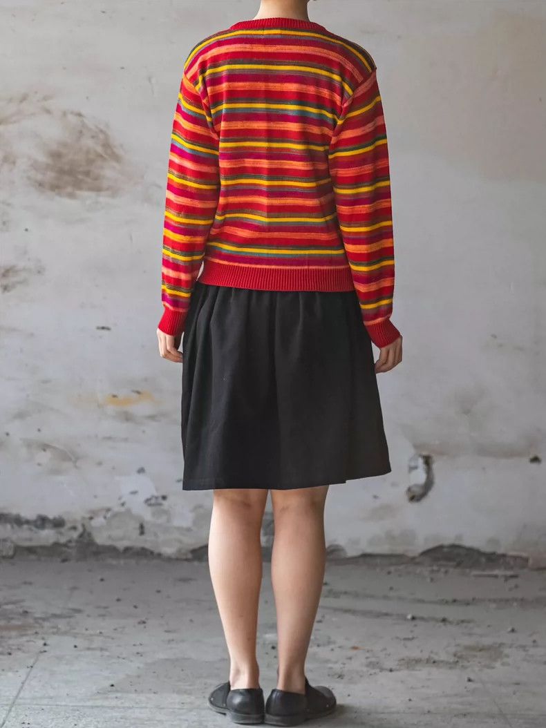 Kenzo KENZO Go out in a rainbow striped knit sweater Size M / US 6-8 / IT 42-44 - 4 Thumbnail