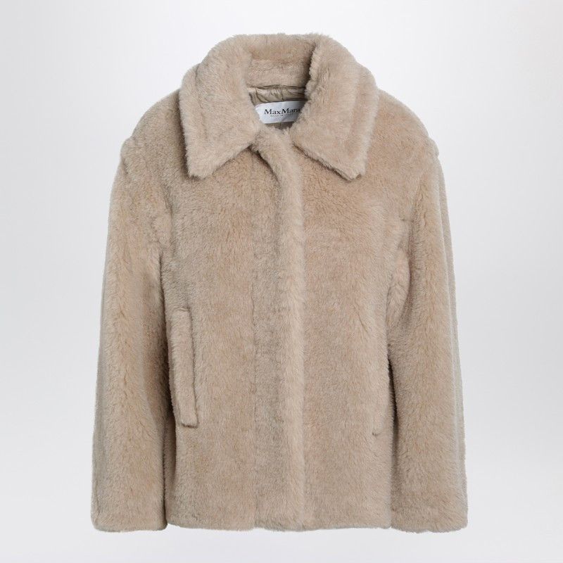 Max Mara Max Mara Light Beige Alpaca And Wool Teddy Cropped Coat Size M / US 6-8 / IT 42-44 - 1 Thumbnail