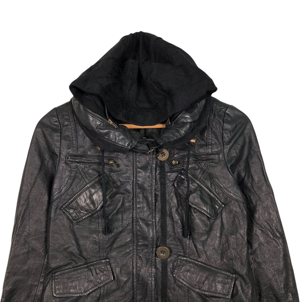 Japanese Brand 🔥VINTAGE CROPPED BIKER LEATHER JACKET BRUSH ISSEY MIYAKE Size US S / EU 44-46 / 1 - 5 Thumbnail