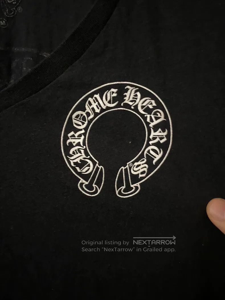 Chrome Hearts CHROME HEARTS Size M Deep V-neck black pocket horseshoe T-b Size US M / EU 48-50 / 2 - 2 Thumbnail