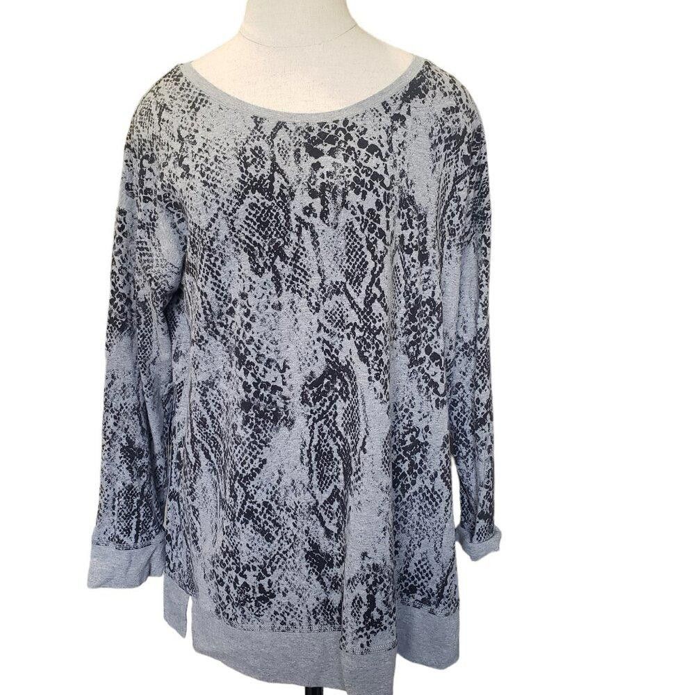 Chicos CT1527 Chico's Gray & Black Animal Print Top Size 12/14 Size XL / US 12-14 / IT 48-50 - 1 Thumbnail