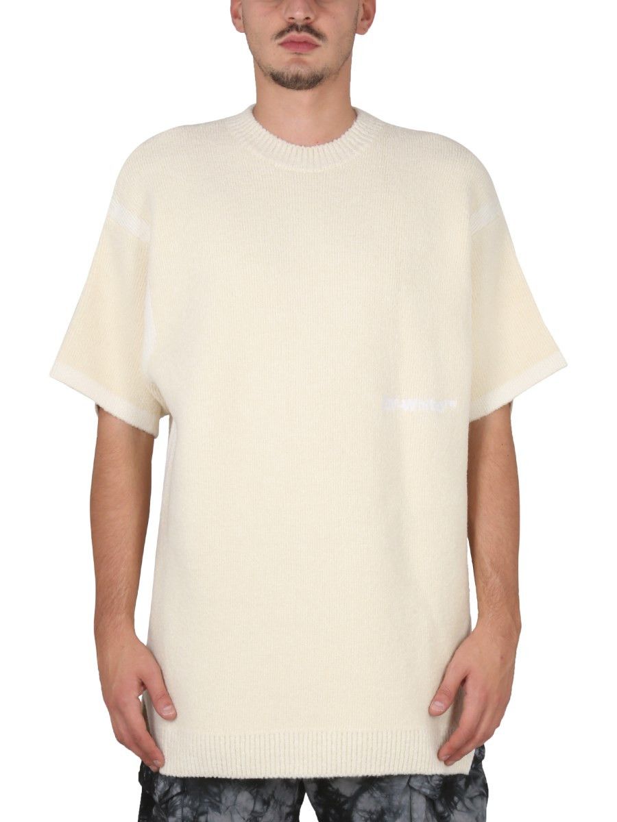 Off-White o1y0325 Logo Crewneck Sweater in Ivory Size US XS / EU 42 / 0 - 1 Thumbnail