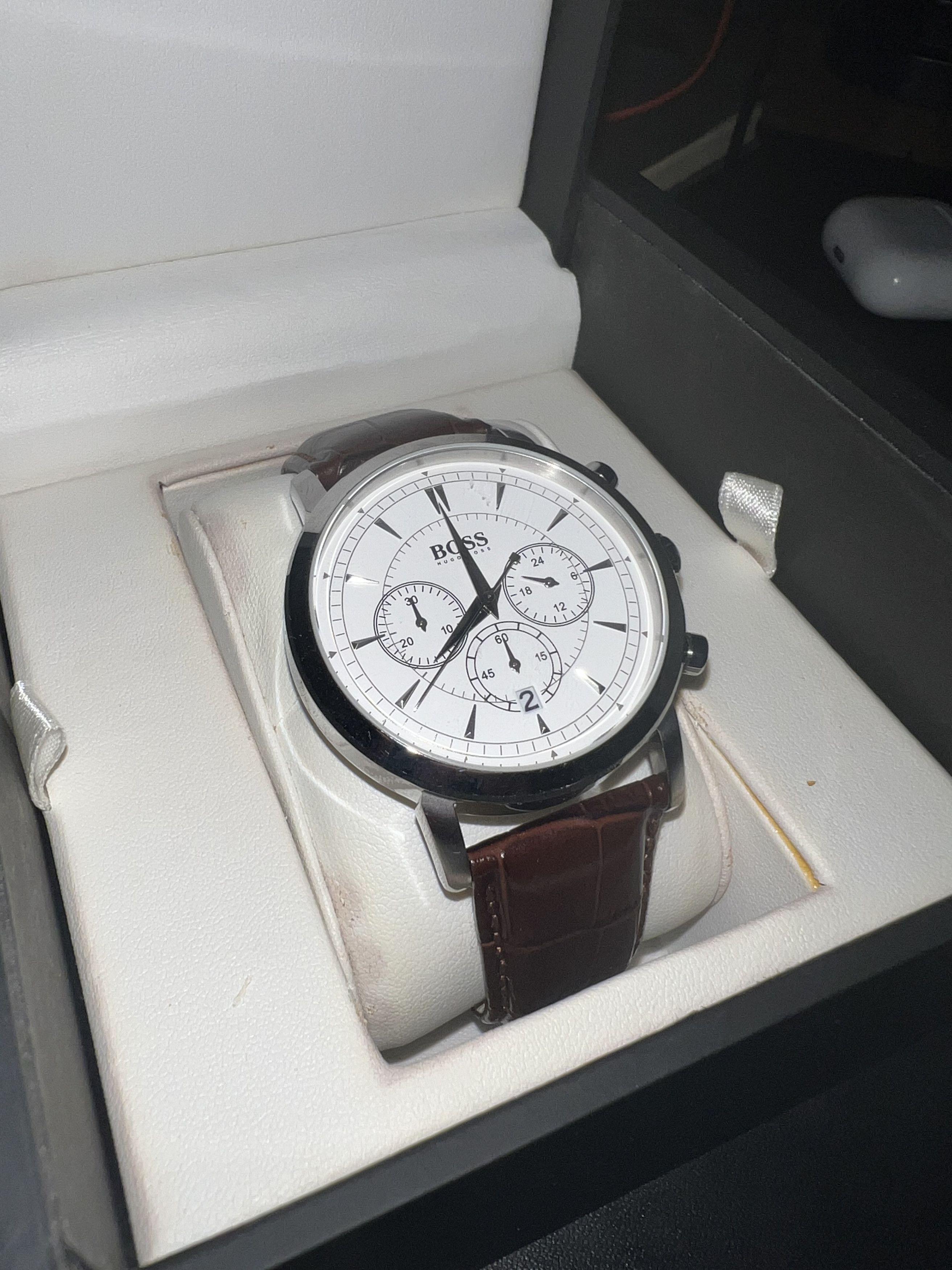 Hugo Boss '1512871' | Chronograph Leather Strap Slim Watch Size ONE SIZE - 1 Thumbnail
