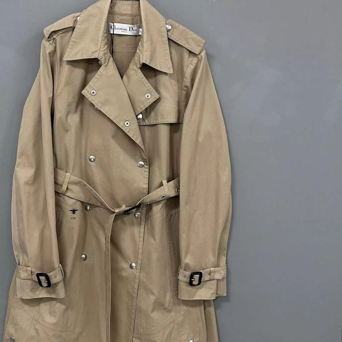 Dior Dior Khaki Bee Embroidered Belt Logo Coat Size XS / US 0-2 / IT 36-38 - 2 Thumbnail