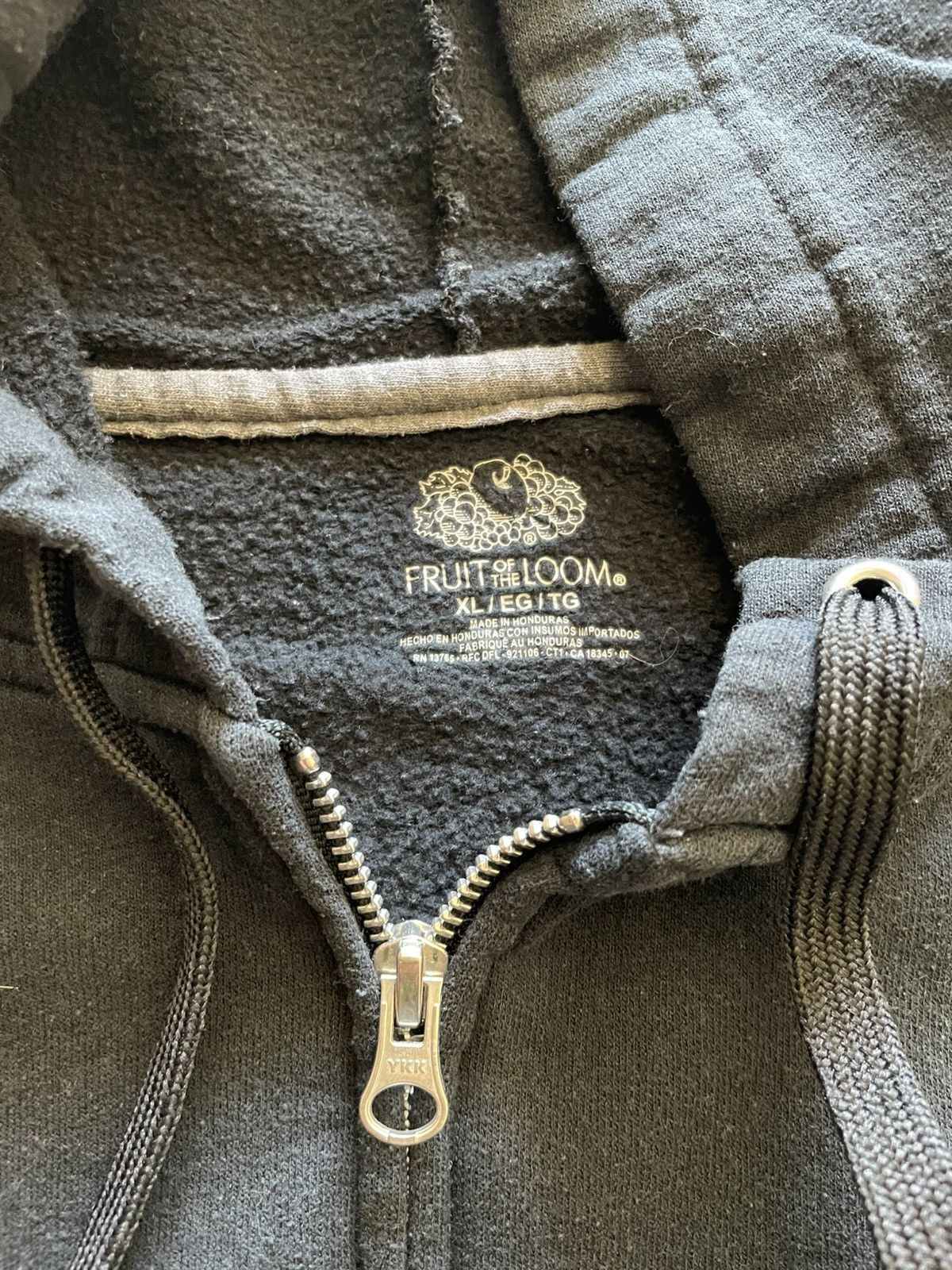 Fruit Of The Loom Black YKK Zip Up Jacket Size US XL / EU 56 / 4 - 3 Thumbnail