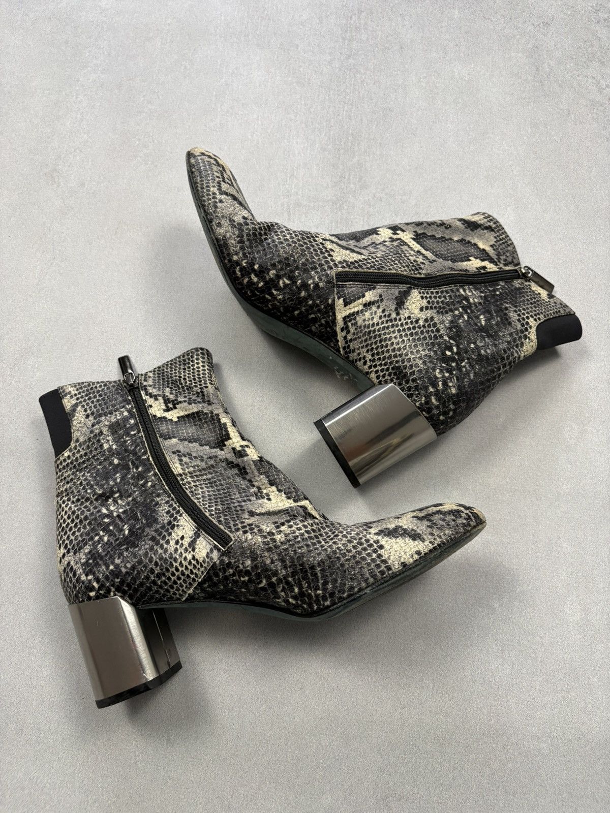 Designer Thierry Rabotin Python Print Leather Ankle Boots Women’s 38 Size US 8 / IT 38 - 5 Thumbnail