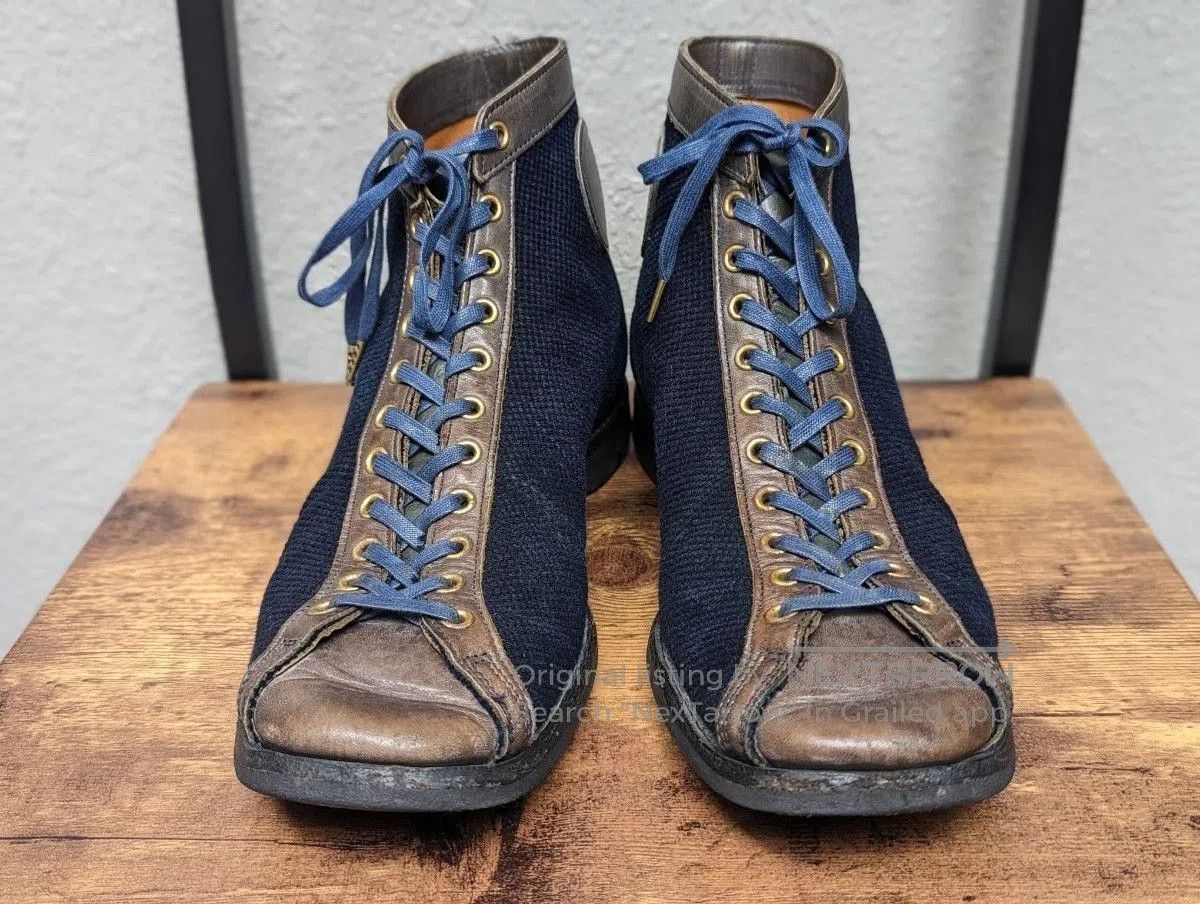 Clinch Boots CLINCH x NITEKLUB Indigo Sashiko Boxing Boots. Size US 9.5 / EU 42-43 - 2 Thumbnail