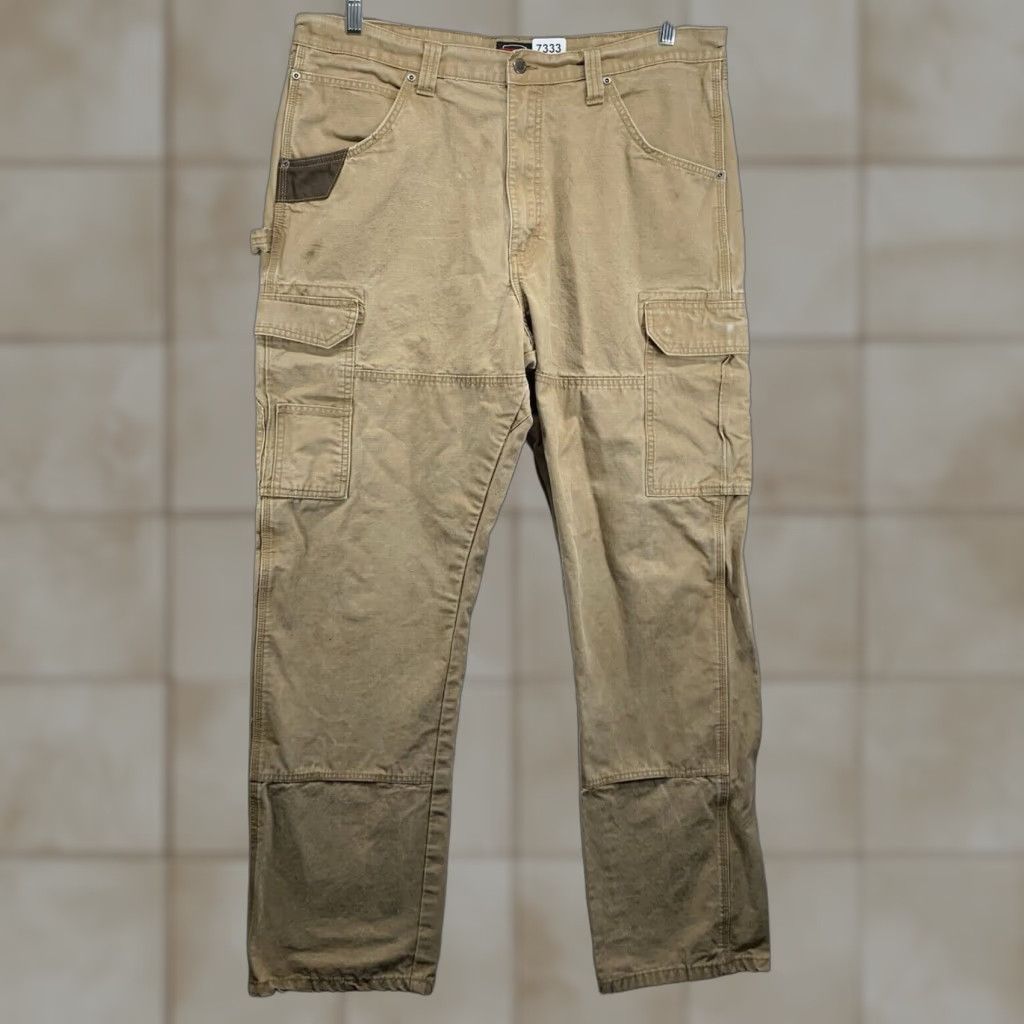 Wrangler Vintage Wrangler Riggs Cargo Pants Men 38x34 Workwear Brown Canvas Ripstop Comfortable Size US 38 / EU 54 - 1 Thumbnail