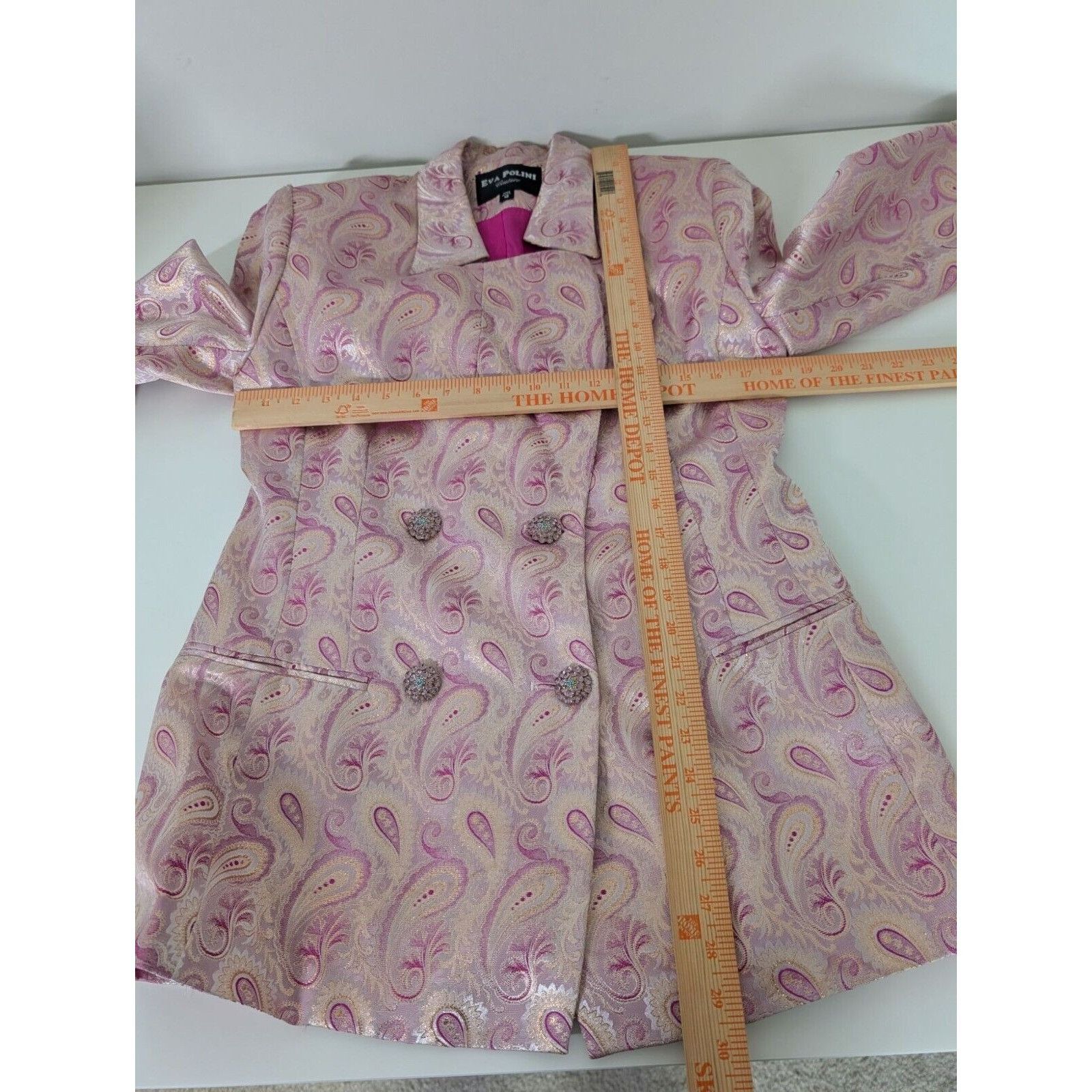 Designer Vintage Eva Polini Couture Paisley Blazer Womens Size 12 Size XL / US 12-14 / IT 48-50 - 11 Thumbnail