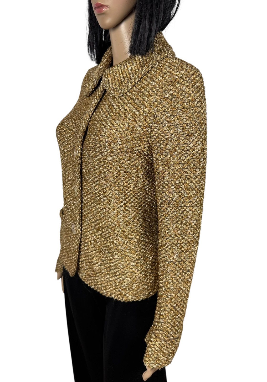 Escada Escada Gold Woven Viscose Jacket Collared size DE38 IT44 Size M / US 6-8 / IT 42-44 - 7 Thumbnail