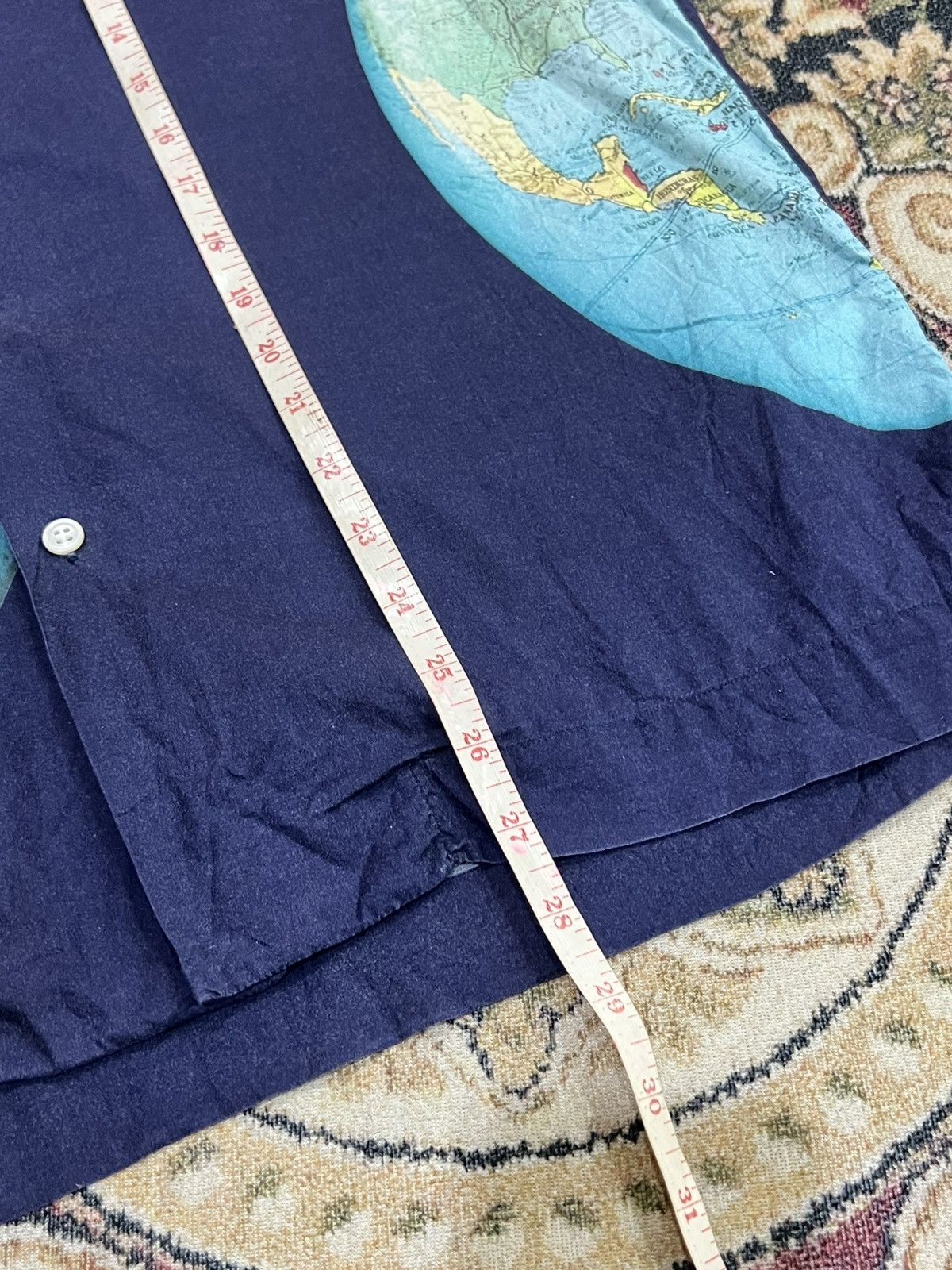 Paul Smith × Vintage Rare 🔥 Paul Smith Globe Print Open Collar Shirt Size US L / EU 52-54 / 3 - 11 Thumbnail