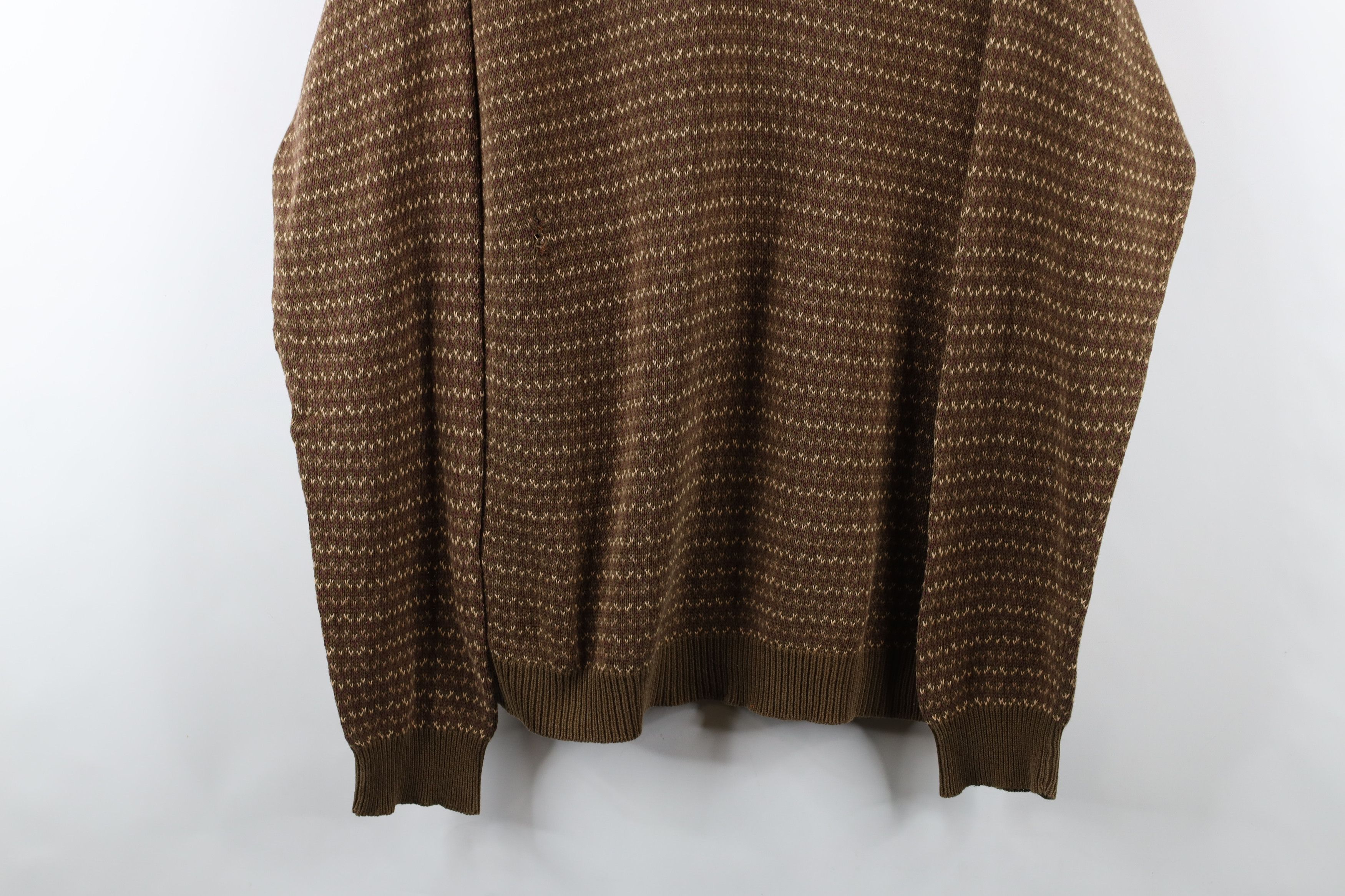 Vintage Vintage 90s Streetwear Faded Earth Tone Knit V-Neck Sweater Size US M / EU 48-50 / 2 - 3 Thumbnail