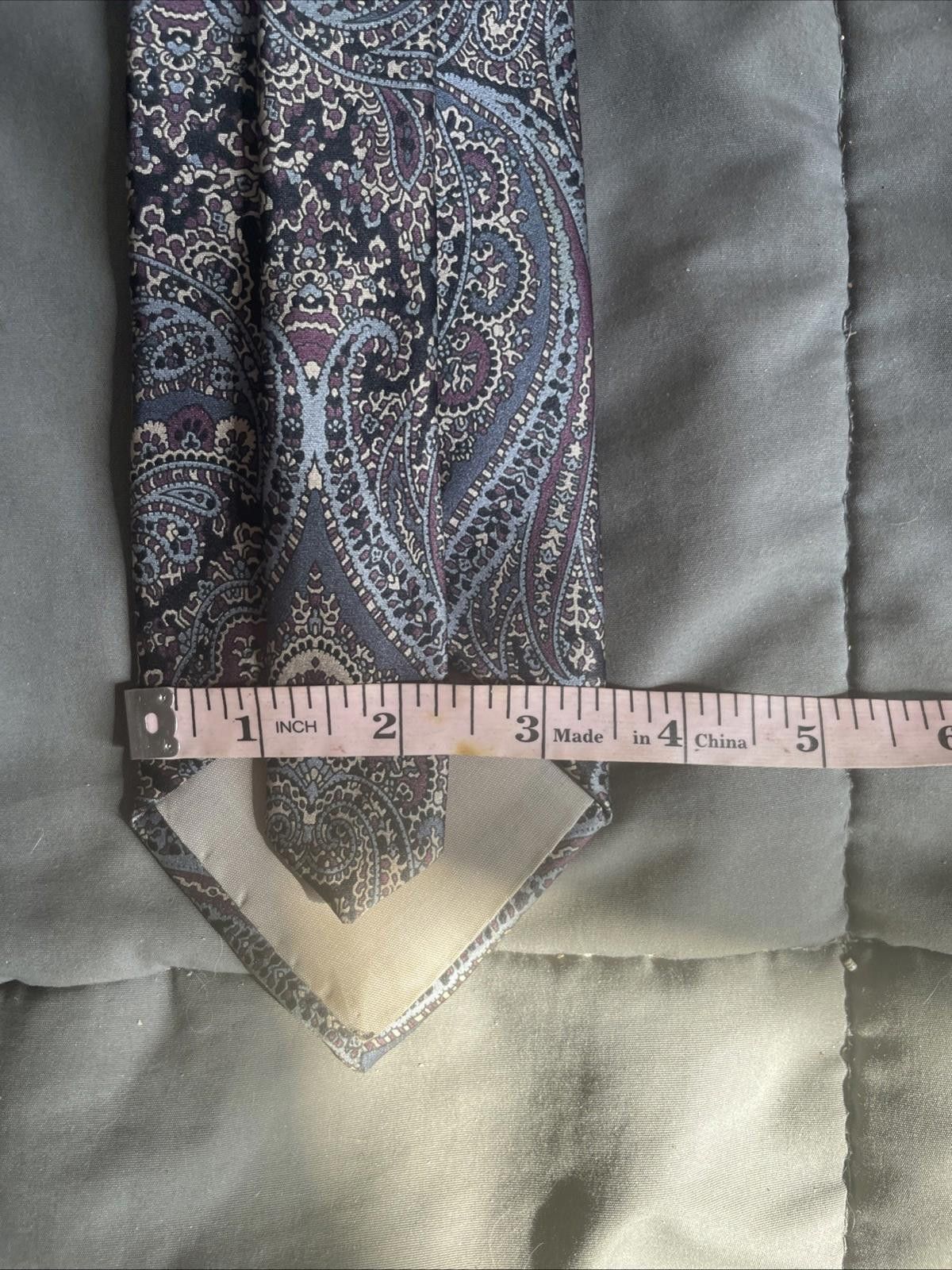 Designer Vintage Don Loper Beverly Hills Blue Patterned Neck Tie Size ONE SIZE - 3 Thumbnail