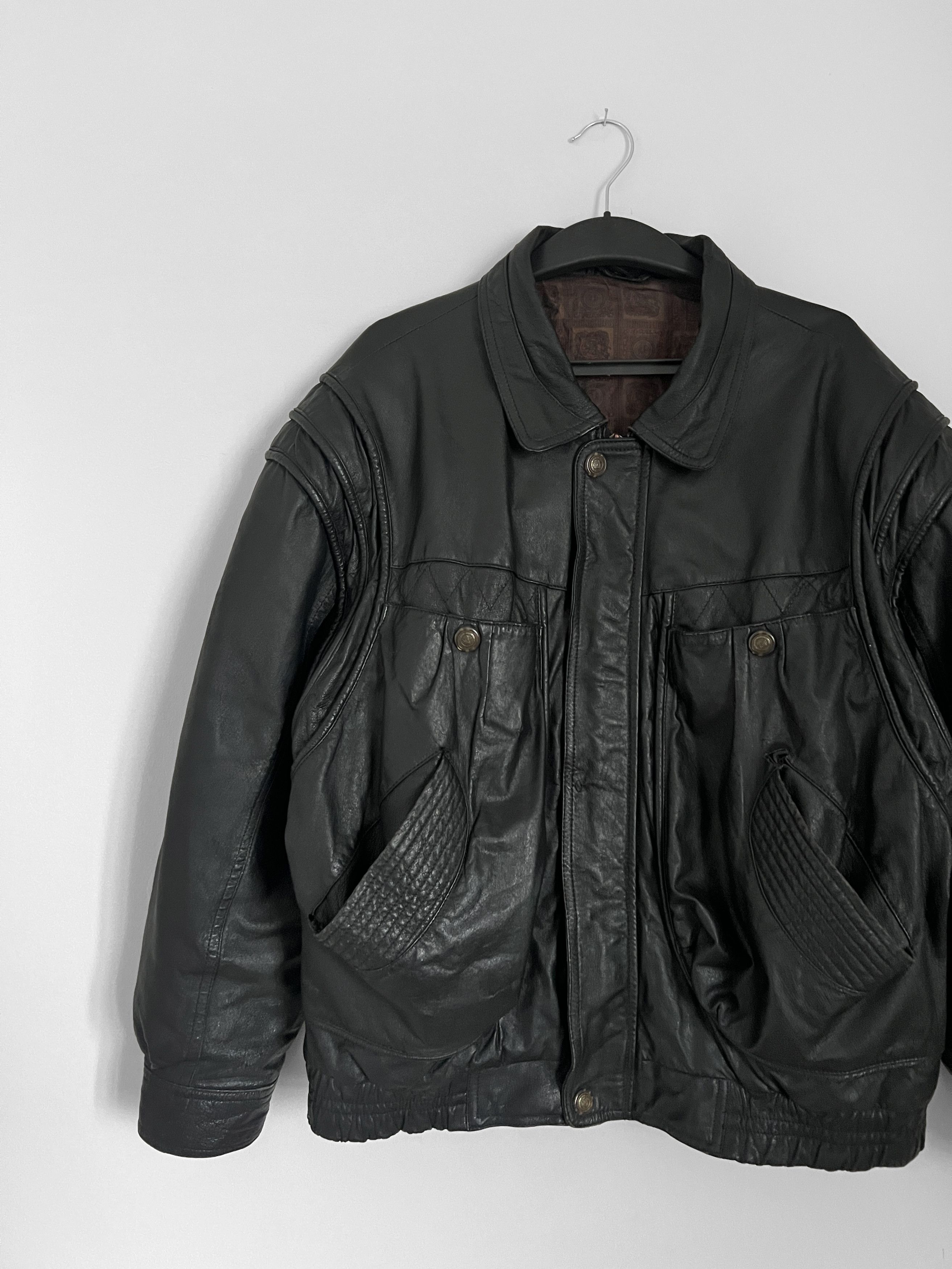 Vintage Vintage genius leather jacket aviator echt leder Size US L / EU 52-54 / 3 - 2 Thumbnail