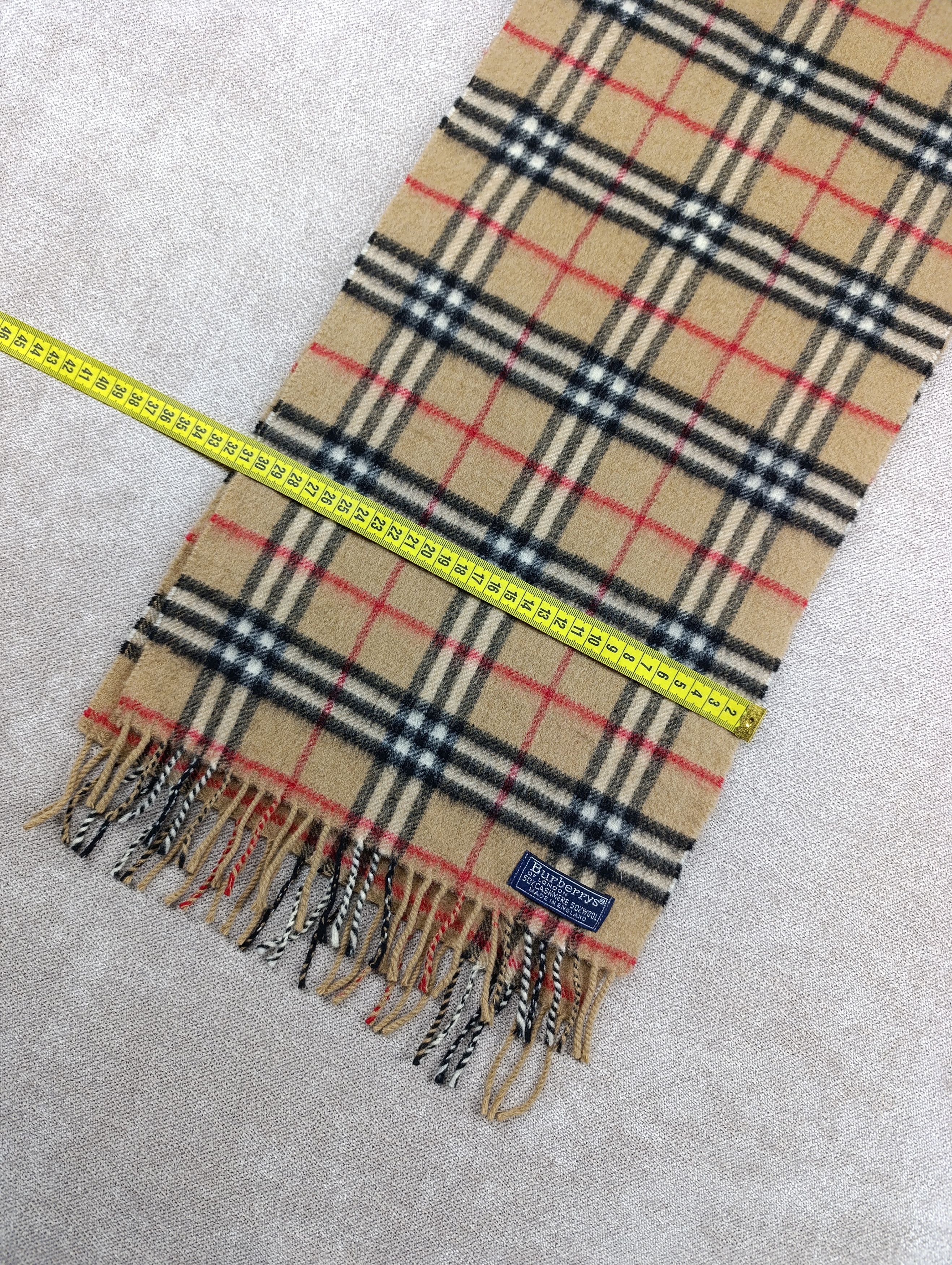 Burberry Burberrys Burberry Nova Check Vintage Wool \ Cashmere Scarf Size ONE SIZE - 8 Thumbnail