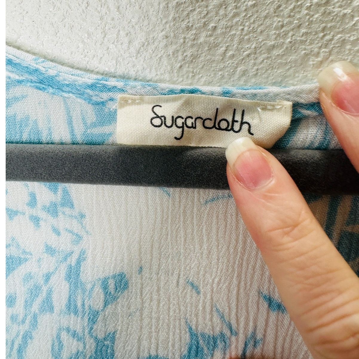 Other Sugarcloth SET Ivory Blue Floral Crop Top & Faux Wrap Skirt Size 27" / US 4 / IT 40 - 14 Thumbnail