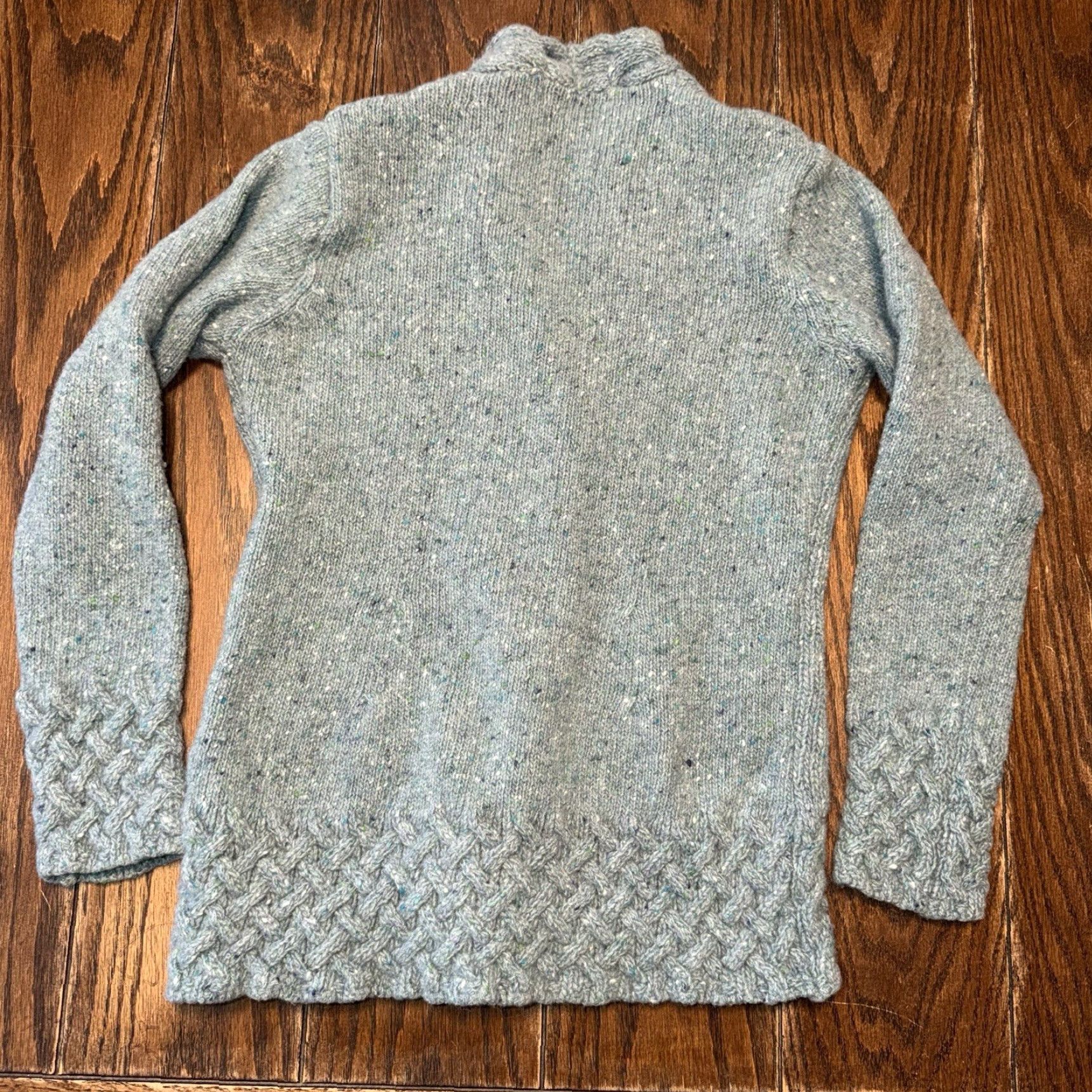 Vintage VINTAGE IrelandsEye Cardigan Sweater Women’s Medium Green Cable Knit Wool Cashmere Aran Size M / US 6-8 / IT 42-44 - 3 Thumbnail
