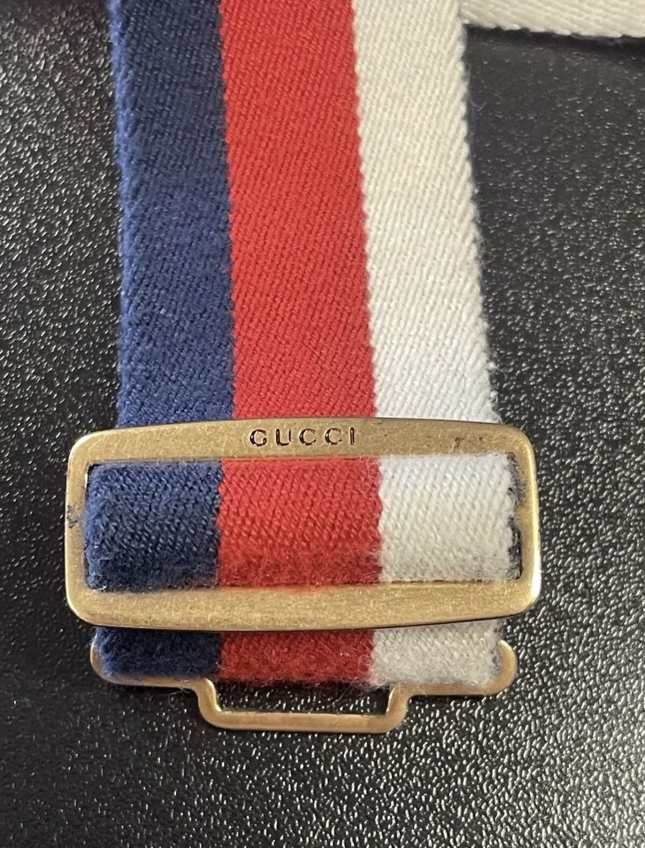 Gucci Gucci Sylvie Bee Web Buckle Belt Tricolor Canvas Size 75cm Size ONE SIZE - 4 Thumbnail