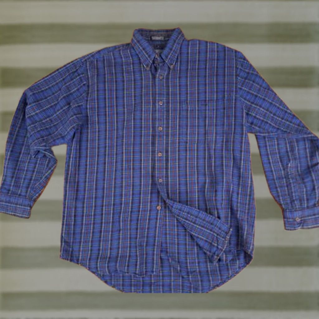 Lord & Taylor VINTAGE Lord&Taylor Blue Plaid Cotton Flannel Shirt L Men Button-Up Button-Down Collar Size US L / EU 52-54 / 3 - 1 Thumbnail