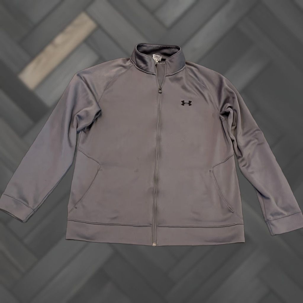 Under Armour Under Armour Track Jacket Mens L Gray Full Zip Pockets Active Performance Size US L / EU 52-54 / 3 - 1 Thumbnail