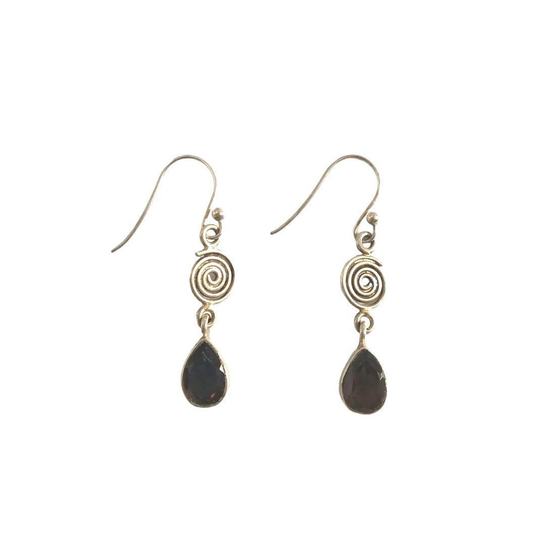 The Unbranded Brand Smoky Quartz Teardrop Dangle Earrings Sterling Silver 925 Size ONE SIZE - 1 Thumbnail