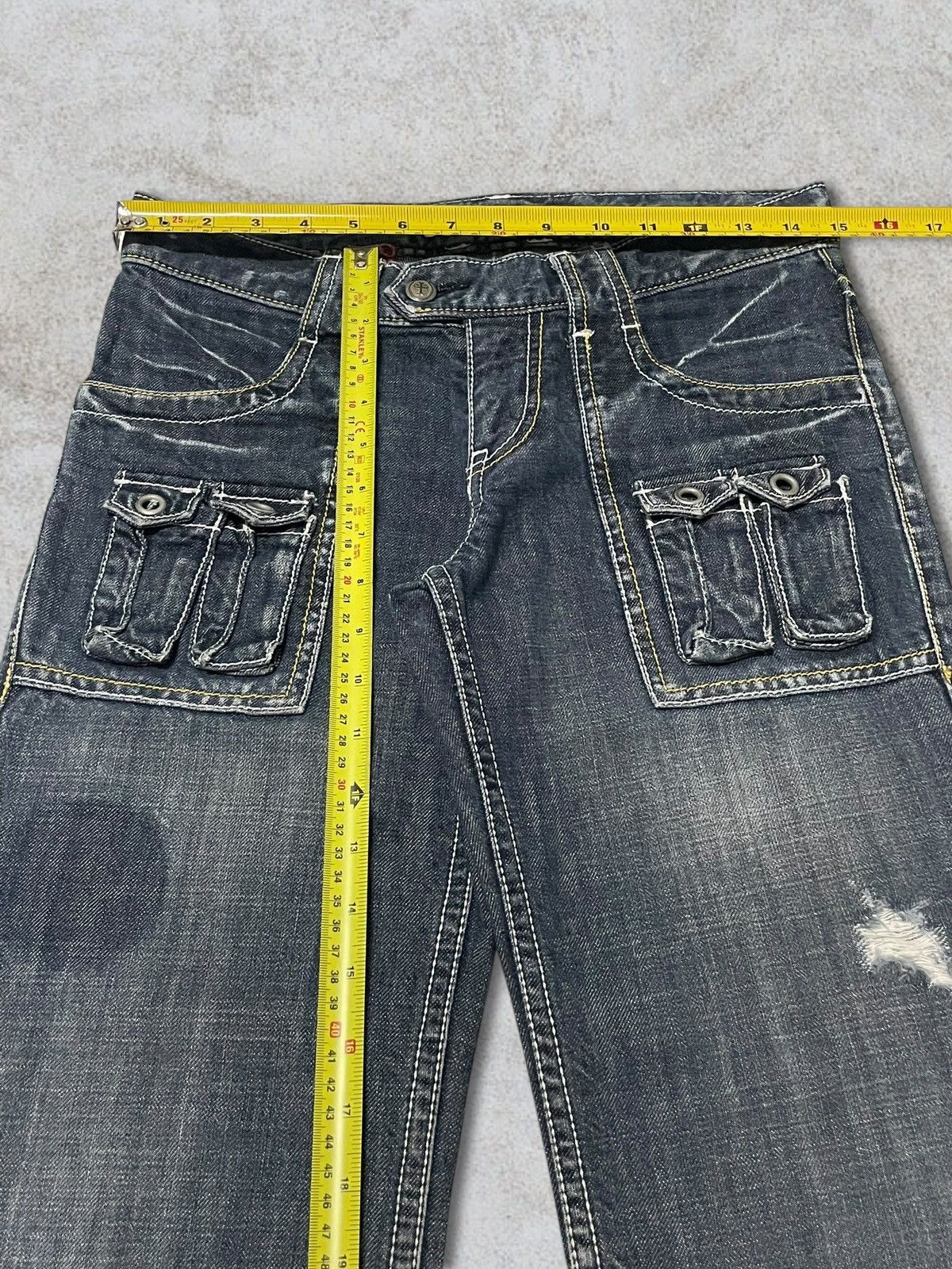 If Six Was Nine Vintage Genoese Tactical Embroidery Cross Logo Ripped Jeans Size 30" / US 8 / IT 44 - 15 Thumbnail