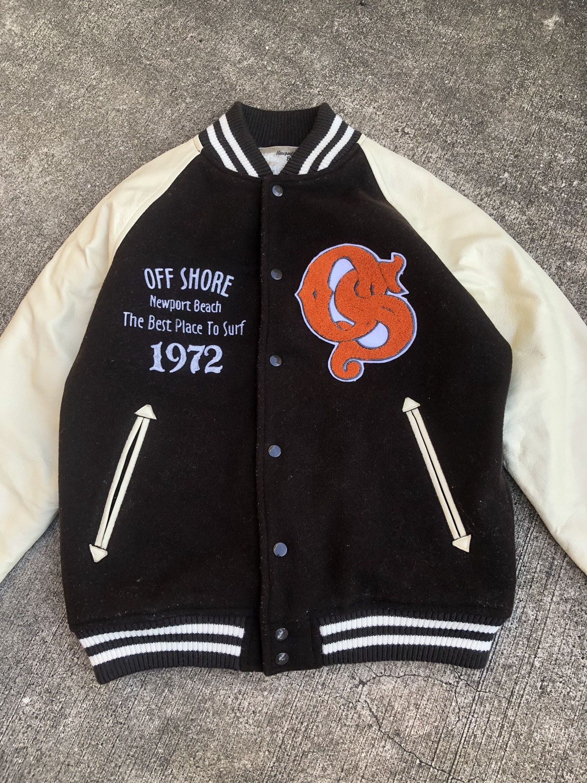 Japanese Brand × Vintage 🔥Accept Offer🔥Vintage Varsity Sleeve Leather Jacket Size US M / EU 48-50 / 2 - 9 Thumbnail