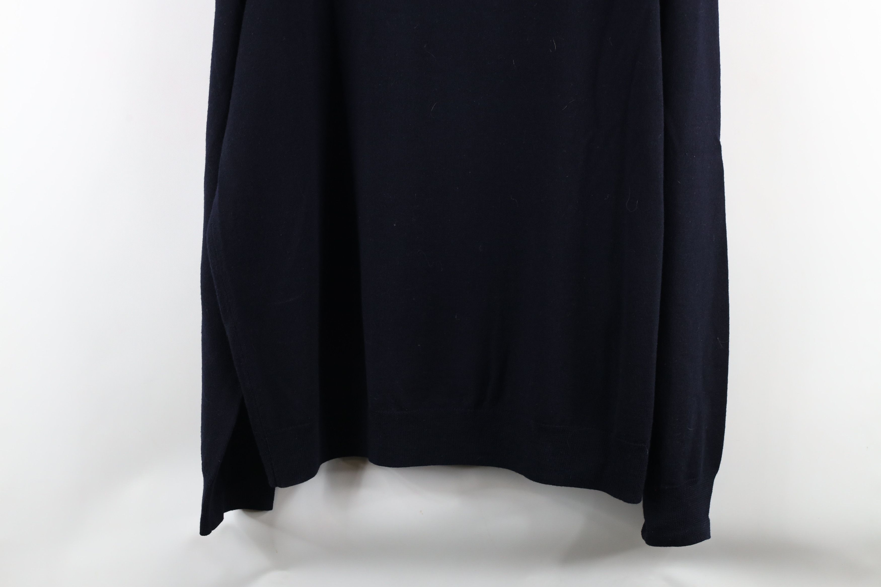 Vintage Vintage 90s Streetwear Blank Wool Knit Collared Sweater Blue Size US XL / EU 56 / 4 - 11 Thumbnail