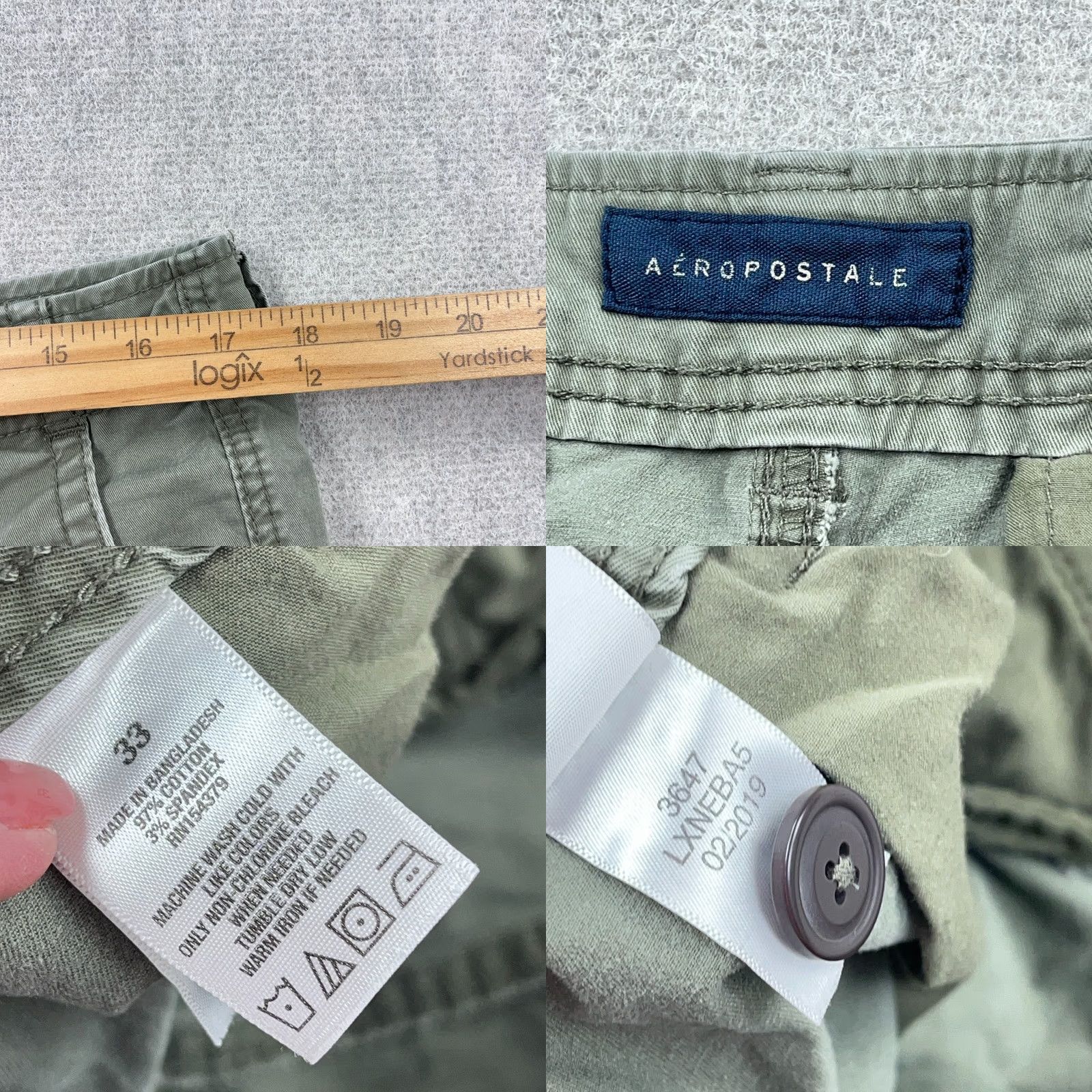 Vintage Aeropostale Cargo Shorts Men 33 Olive Green Twill Military Preppy Adult Size US 33 - 8 Thumbnail