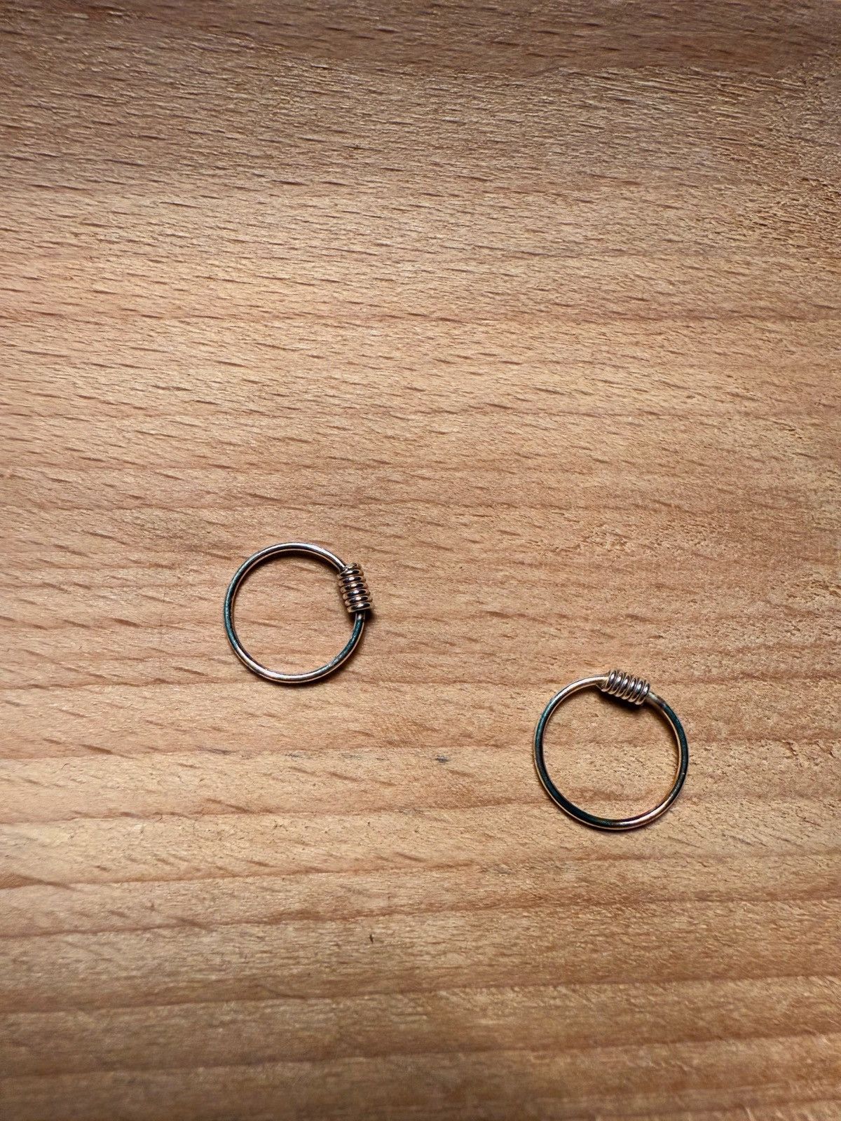 Other Set of 2 Silver Wire-Wrapped Hoop Earrings – Minimalist Size ONE SIZE - 1 Thumbnail