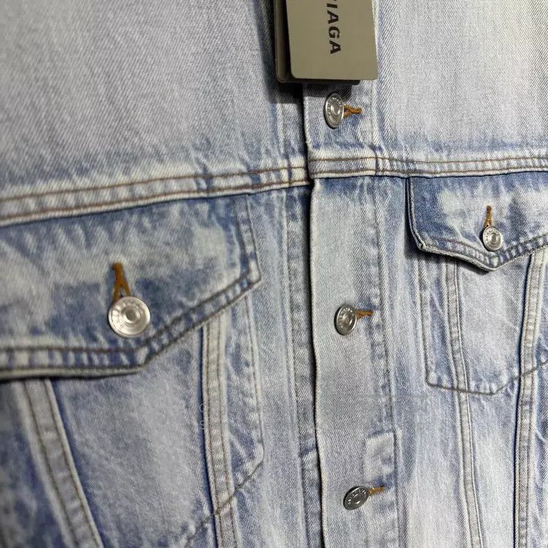 Balenciaga Balenciaga Denim jacket, jacket with washed and embossed l Size US S / EU 44-46 / 1 - 5 Thumbnail