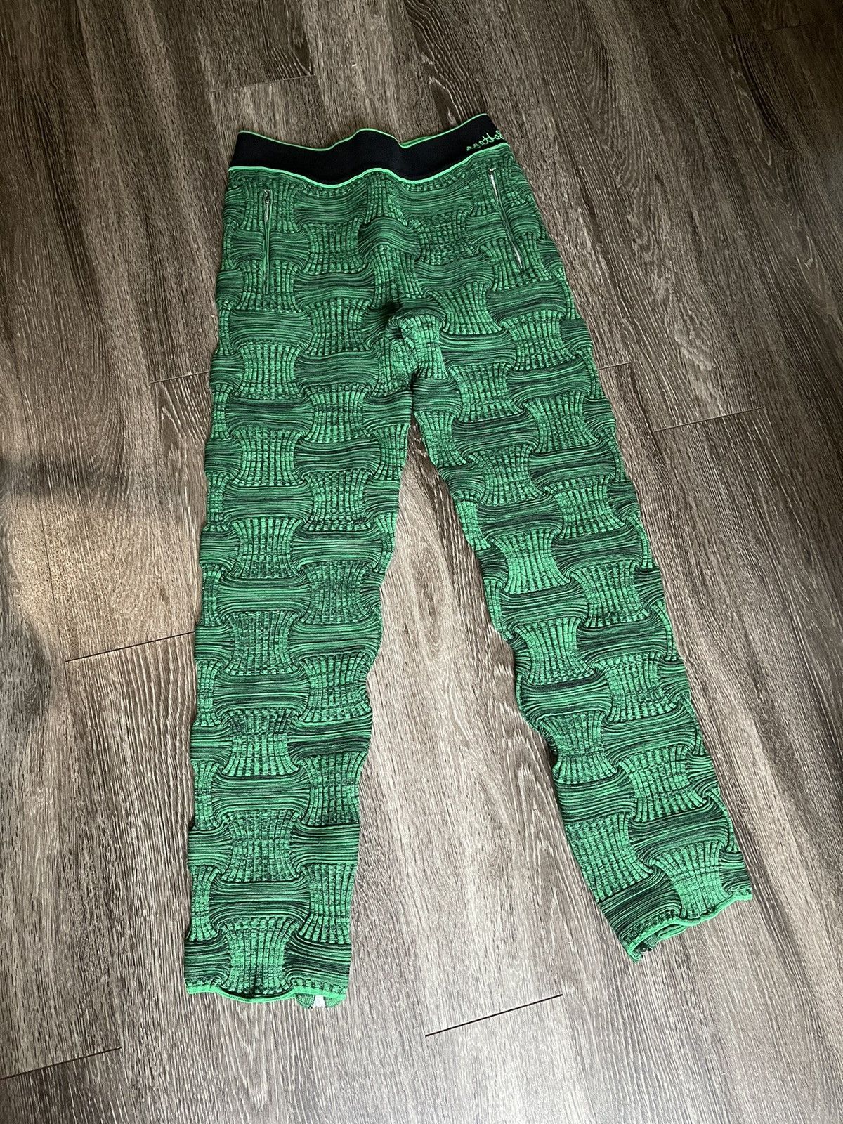 Bottega Veneta Bottega Veneta Intrecciato Mouliné Green Wavy Pants Size US 31 - 1 Thumbnail
