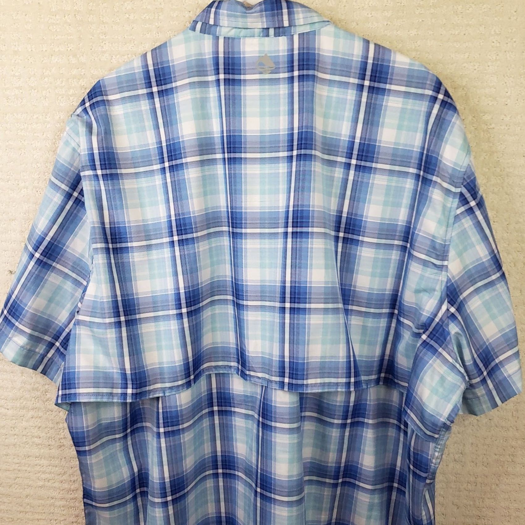 Vintage Ocean & Coast Mens Button-Up Shirt 2XL Blue Plaid Lightweight Vented Camp Shirt Outdoor Casual Workwear Shirt Size US XXL / EU 58 / 5 - 7 Thumbnail