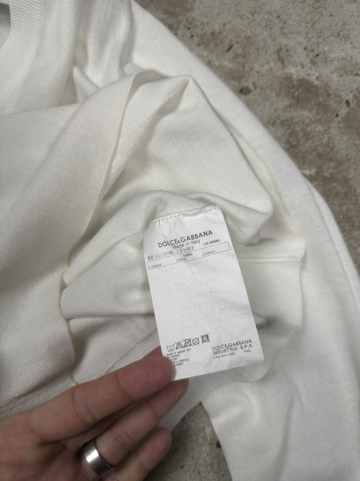 Dolce & Gabbana Dolce & Gabbana White V Neck Sweater Cotton Knit Jumper Size L / US 10 / IT 46 - 9 Thumbnail