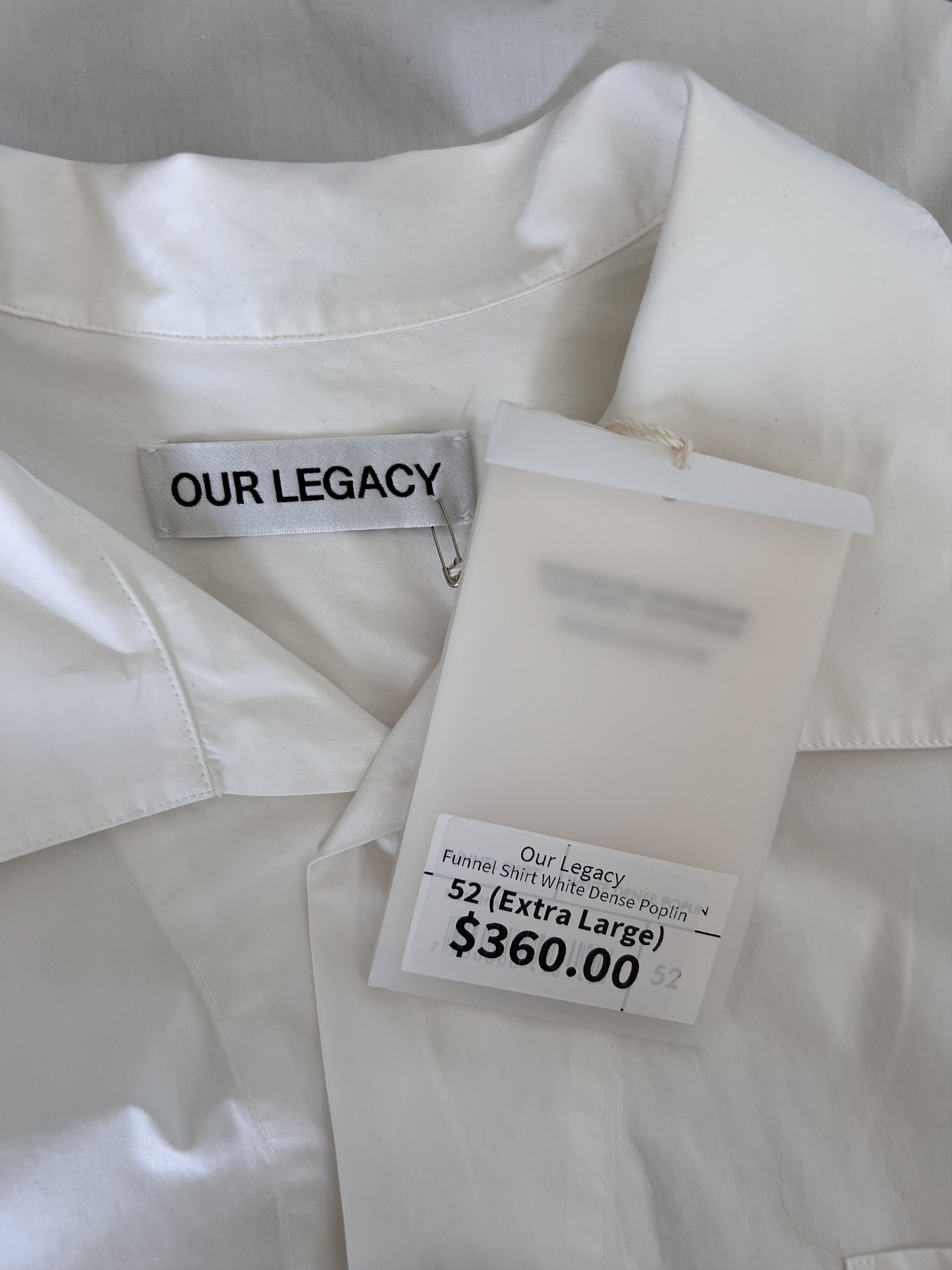Our Legacy Our Legacy Dense Poplin Funnel Shirt in White Size US L / EU 52-54 / 3 - 7 Thumbnail