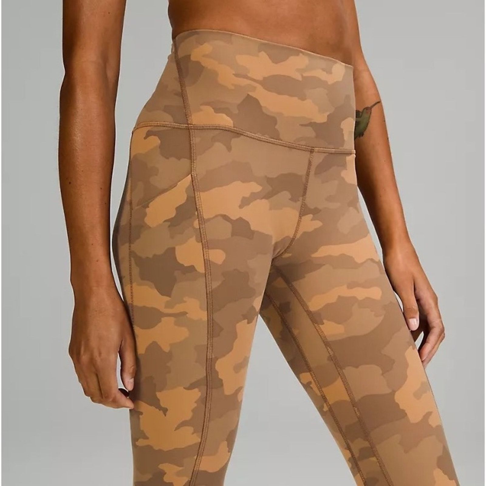 Lululemon NEW! Align High Rise HR Pant 25” Pockets 18 Camo Beige Multi Size 40" / US 18 - 3 Thumbnail