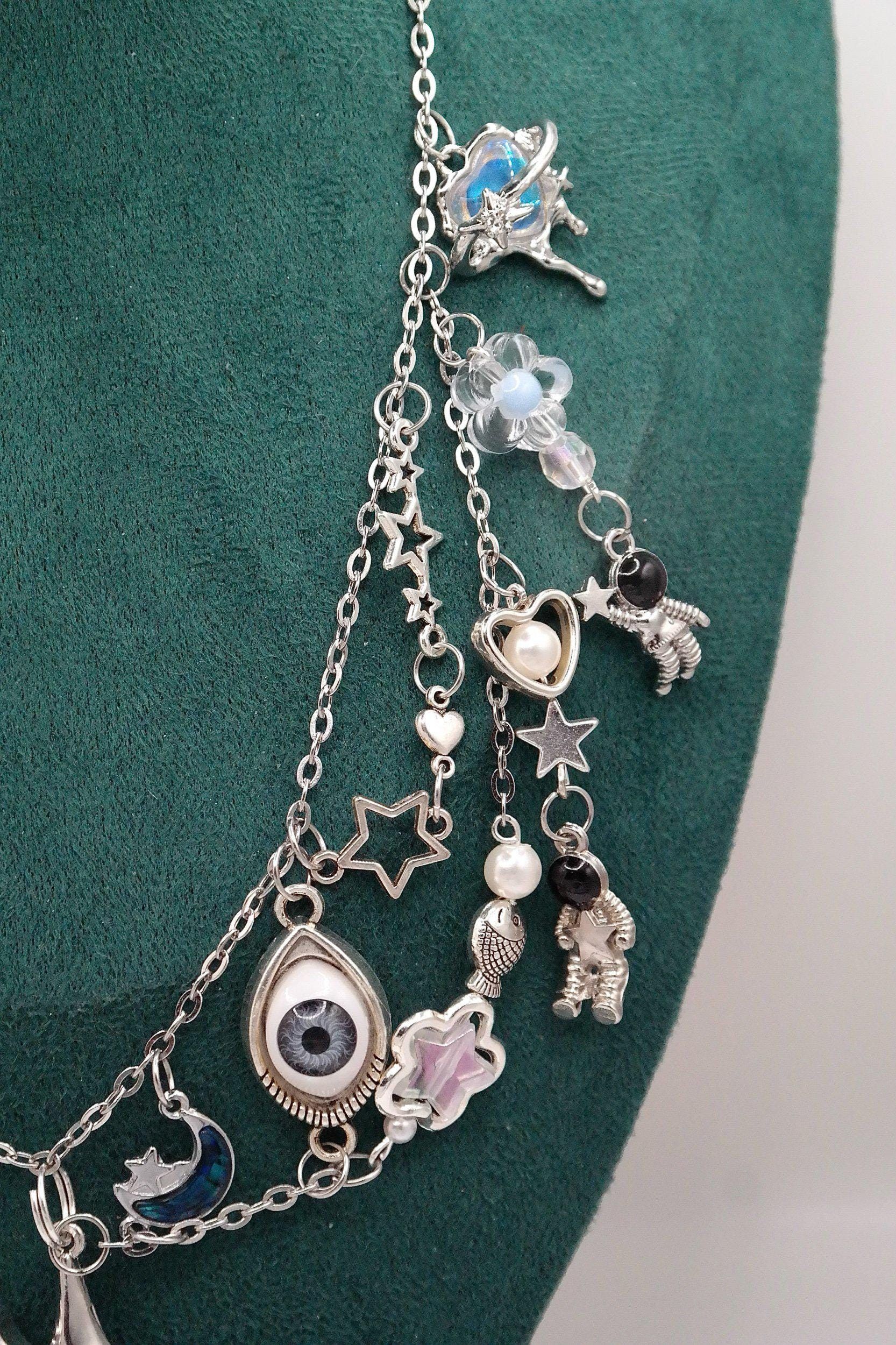 Handmade Silver Stargazer Clutter Necklace Size ONE SIZE - 4 Thumbnail